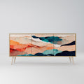 ABSTRACT LANDSCAPE Sideboard mit 3 Türen in Eiche-Optik