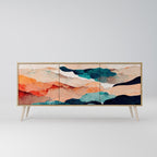 ABSTRACT LANDSCAPE Sideboard mit 3 Türen in Eiche-Optik