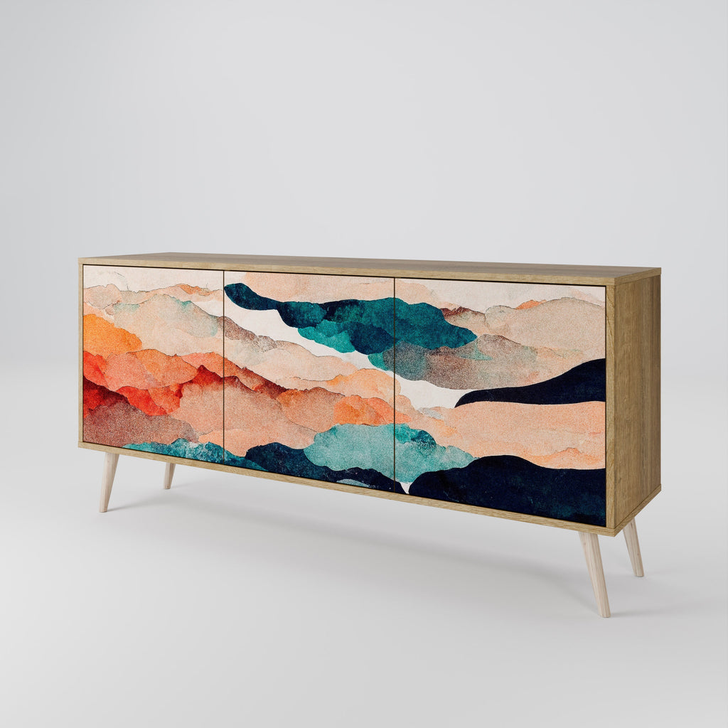ABSTRACT LANDSCAPE 3-türiges Sideboard in Eichenoptik