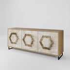 HEXAGONAL SHAPES 3-Door Sideboard in Oak Effect