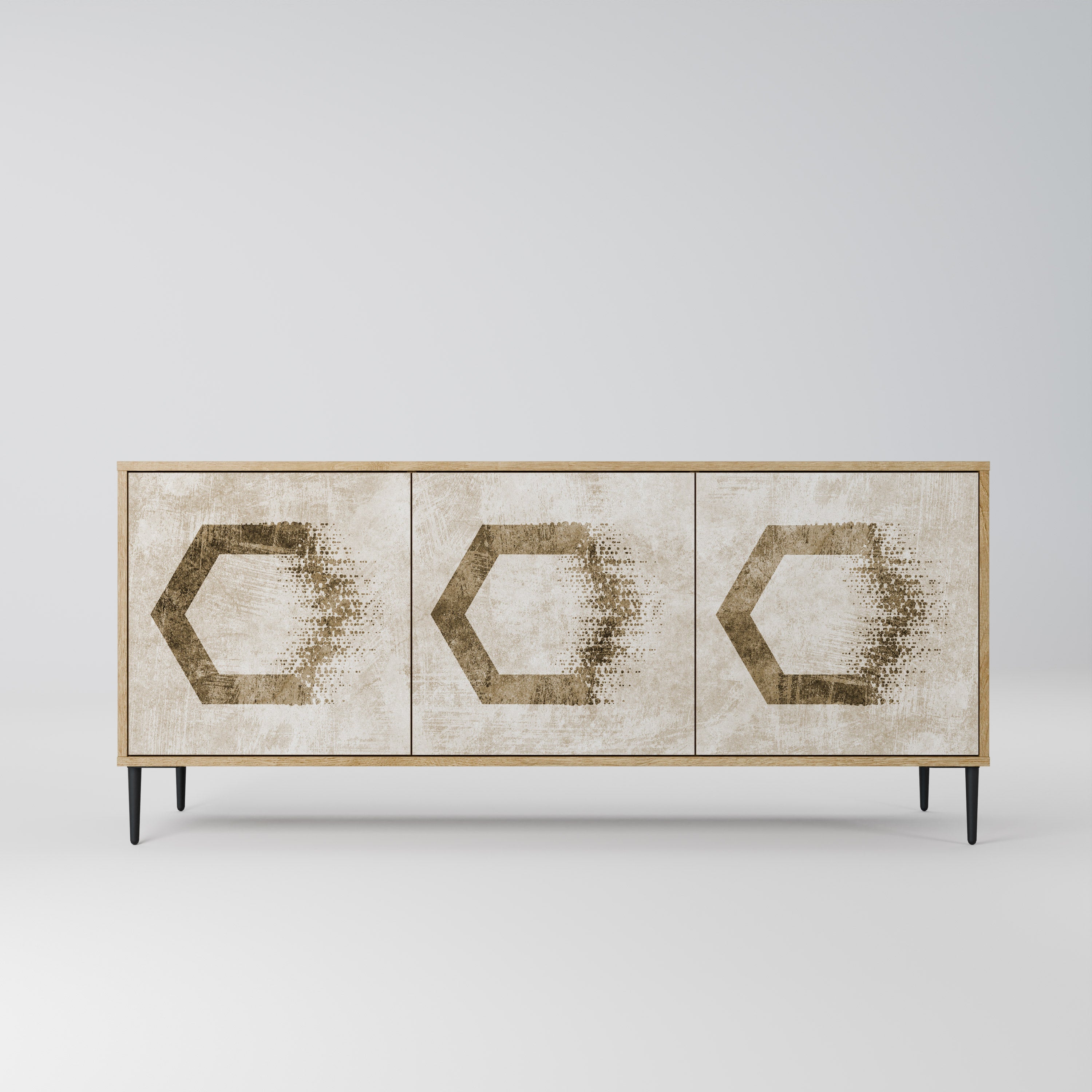 HEXAGONAL SHAPES 3-türiges Sideboard in Eichenoptik