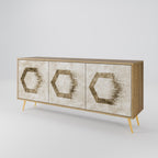 HEXAGONAL SHAPES 3-Door Sideboard in Oak Effect