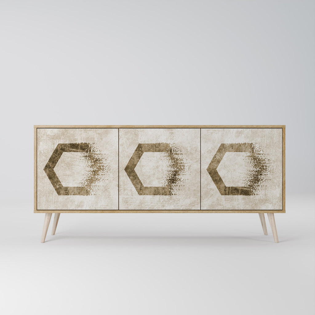 HEXAGONAL SHAPES 3-türiges Sideboard in Eichenoptik