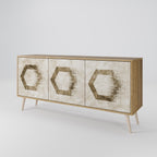 HEXAGONAL SHAPES 3-Door Sideboard in Oak Effect