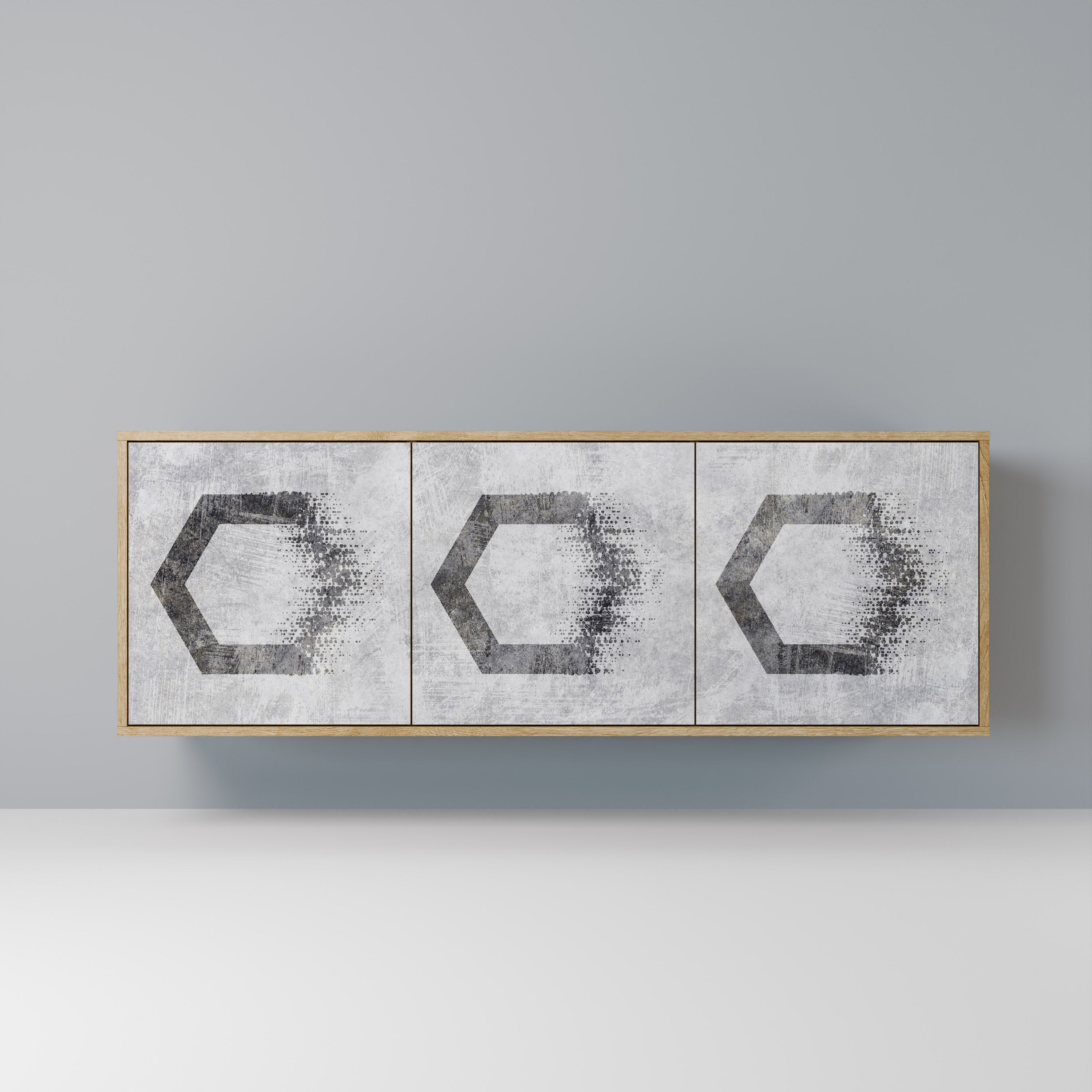 HEXAGONAL FIGURES 3-türiges Sideboard in Eichenoptik