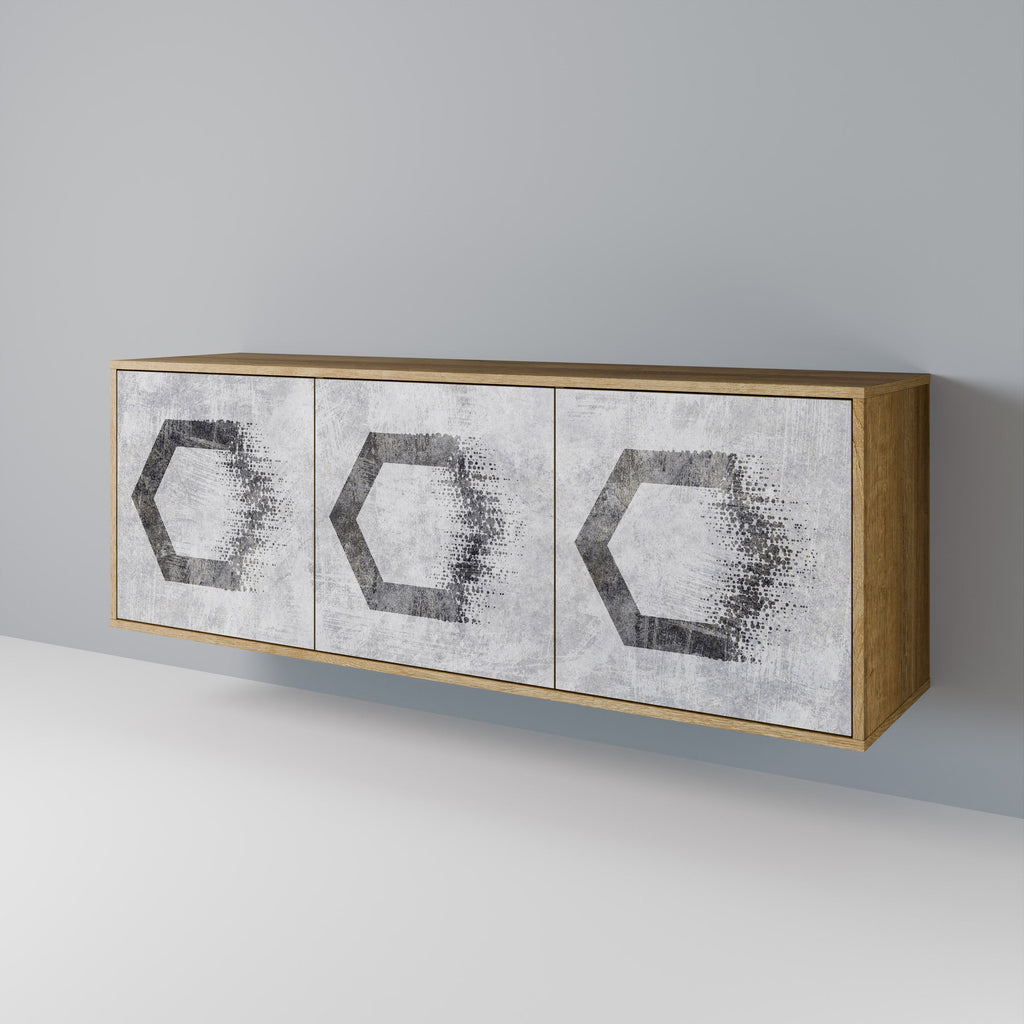 HEXAGONAL FIGURES 3-türiges Sideboard in Eichenoptik