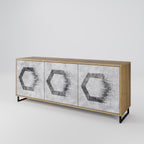 HEXAGONAL FIGURES 3-Door Sideboard in Oak Effect