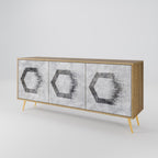 HEXAGONAL FIGURES 3-Door Sideboard in Oak Effect