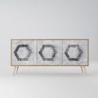 HEXAGONAL FIGURES 3-Door Sideboard in Oak Effect