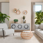 HEXAGONAL FIGURES 3-Door Sideboard in Oak Effect