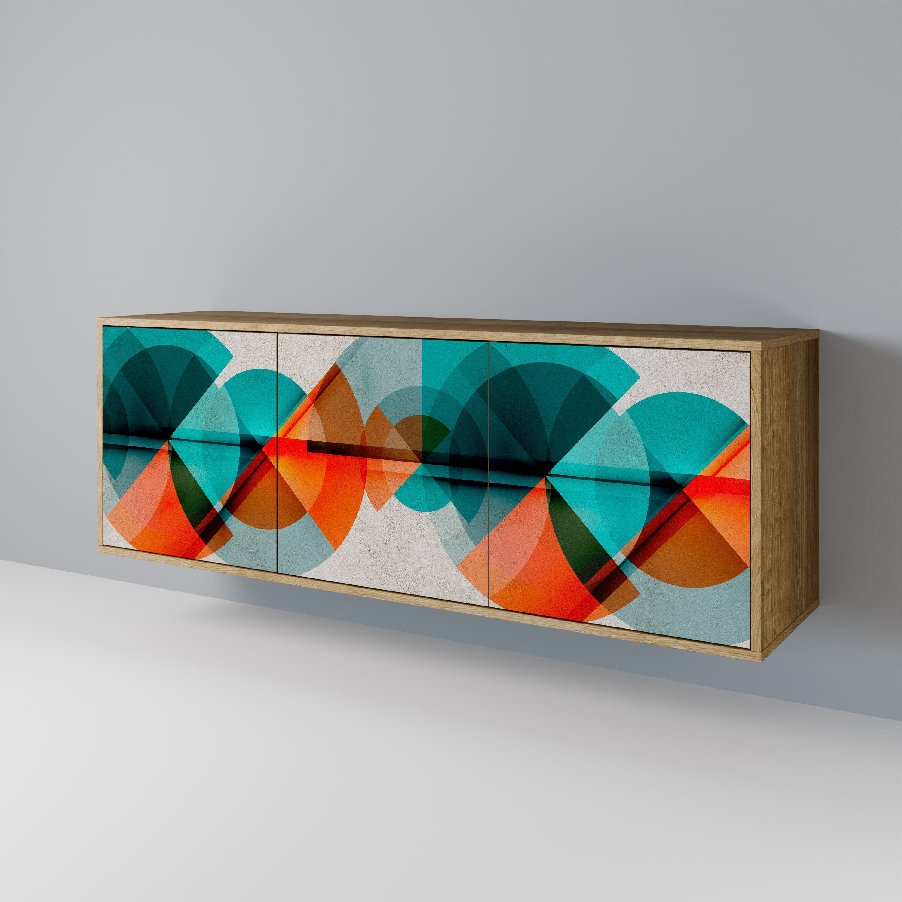 CIRCULAR RHAPSODY Sideboard mit 3 Türen in Eichenoptik
