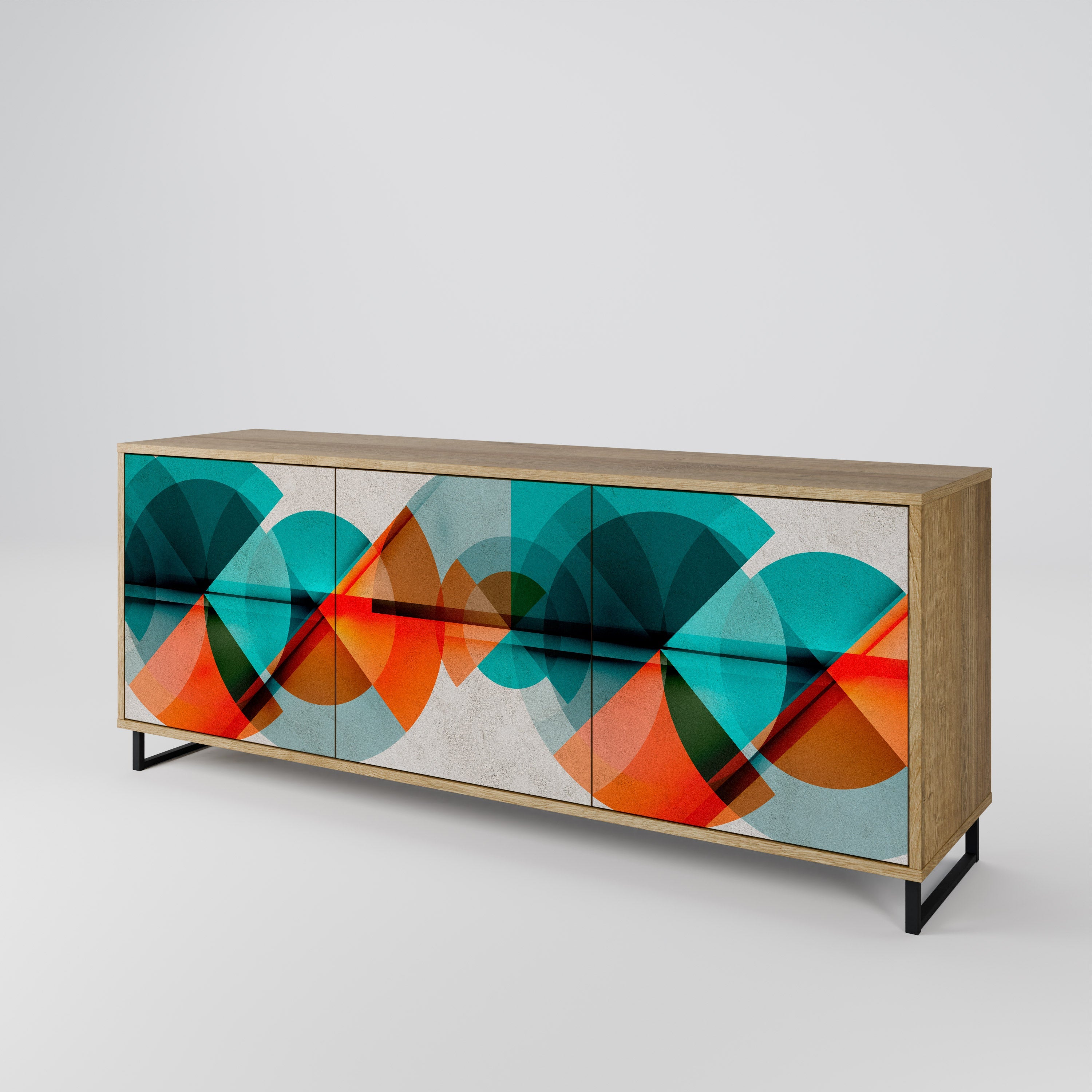 CIRCULAR RHAPSODY Sideboard mit 3 Türen in Eichenoptik