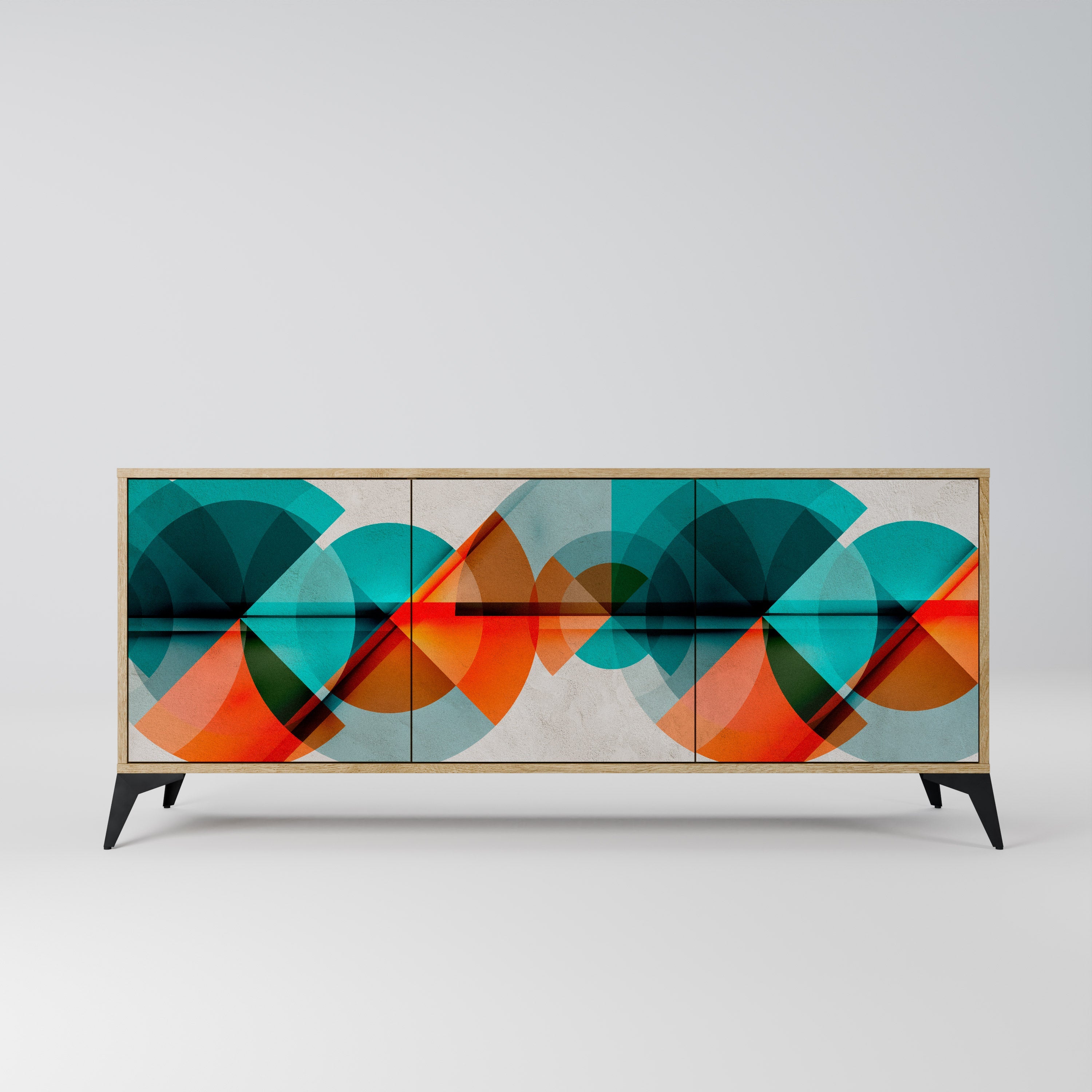 CIRCULAR RHAPSODY Sideboard mit 3 Türen in Eichenoptik