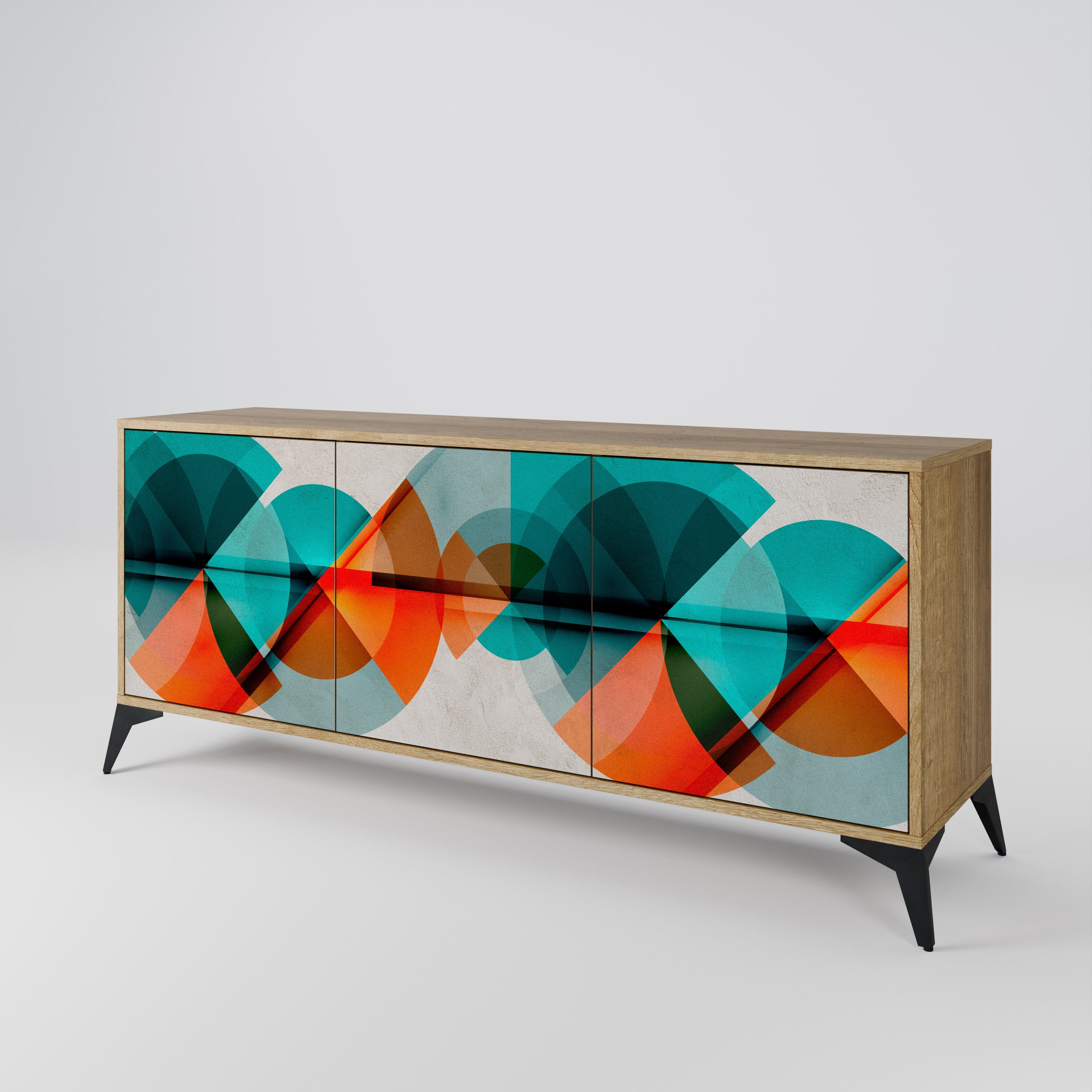 CIRCULAR RHAPSODY Sideboard mit 3 Türen in Eichenoptik