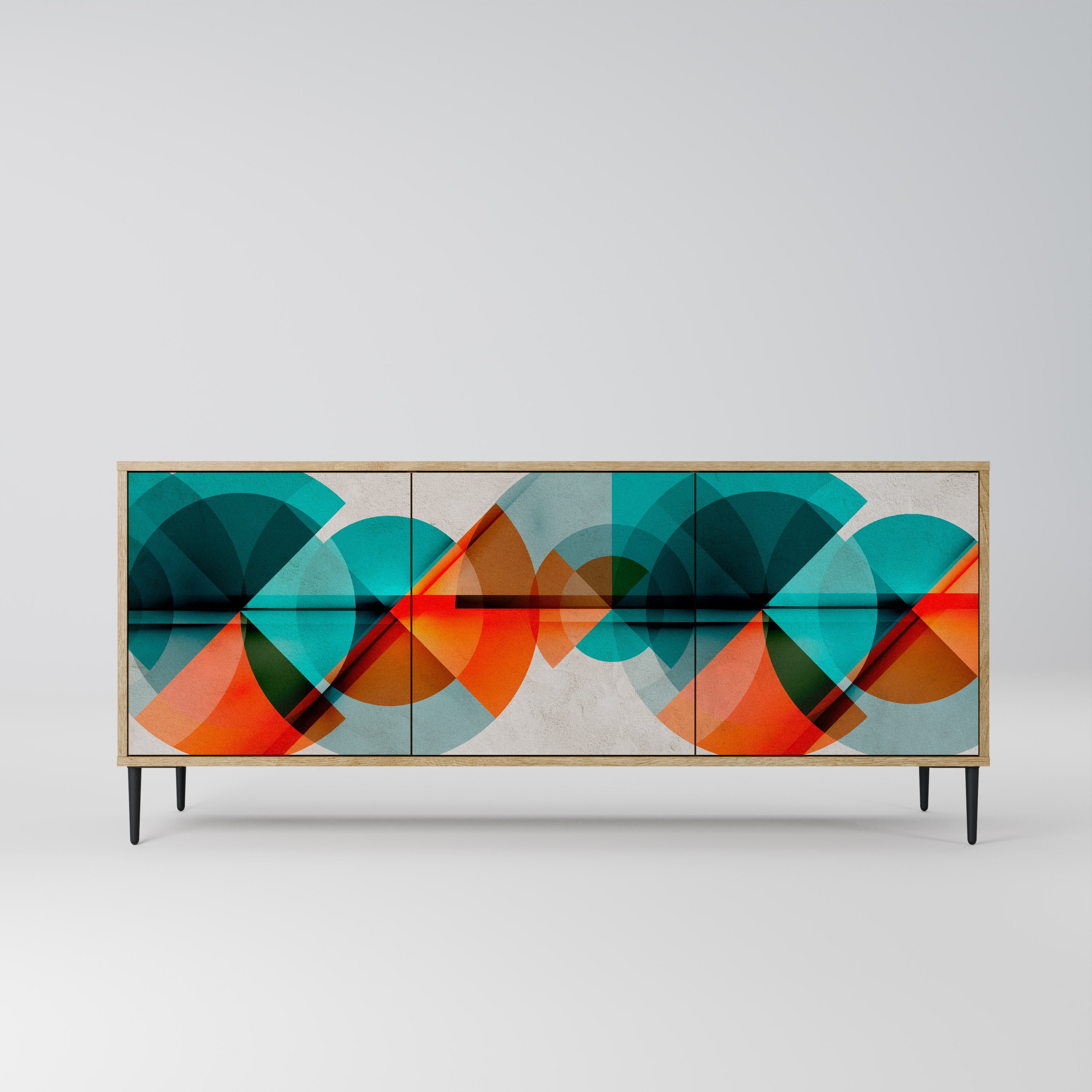 CIRCULAR RHAPSODY Sideboard mit 3 Türen in Eichenoptik