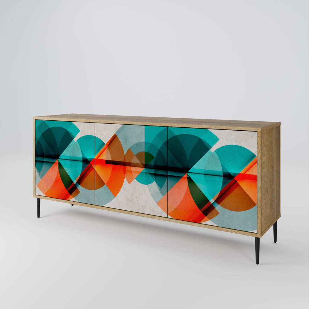 CIRCULAR RHAPSODY Sideboard mit 3 Türen in Eichenoptik