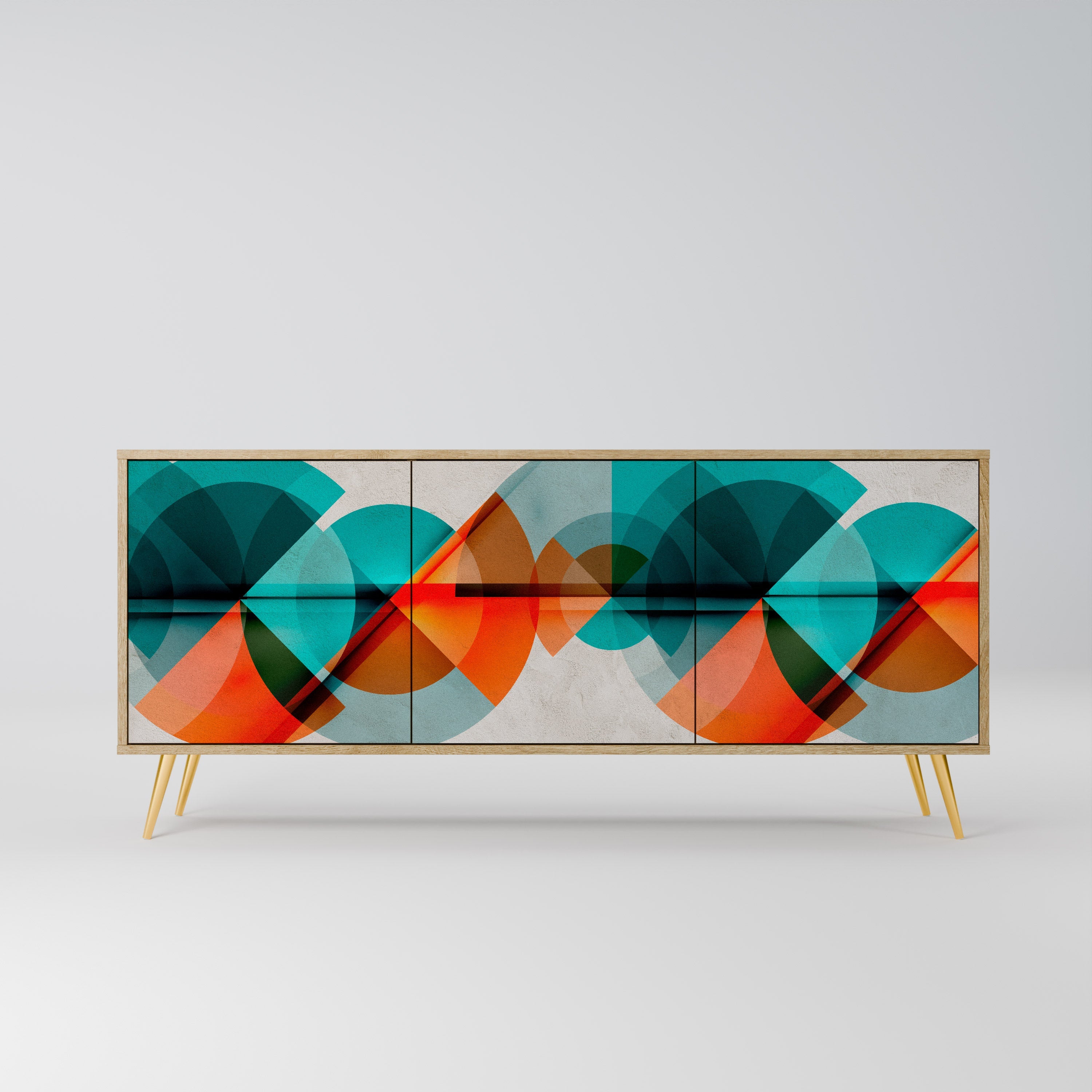 CIRCULAR RHAPSODY Sideboard mit 3 Türen in Eichenoptik