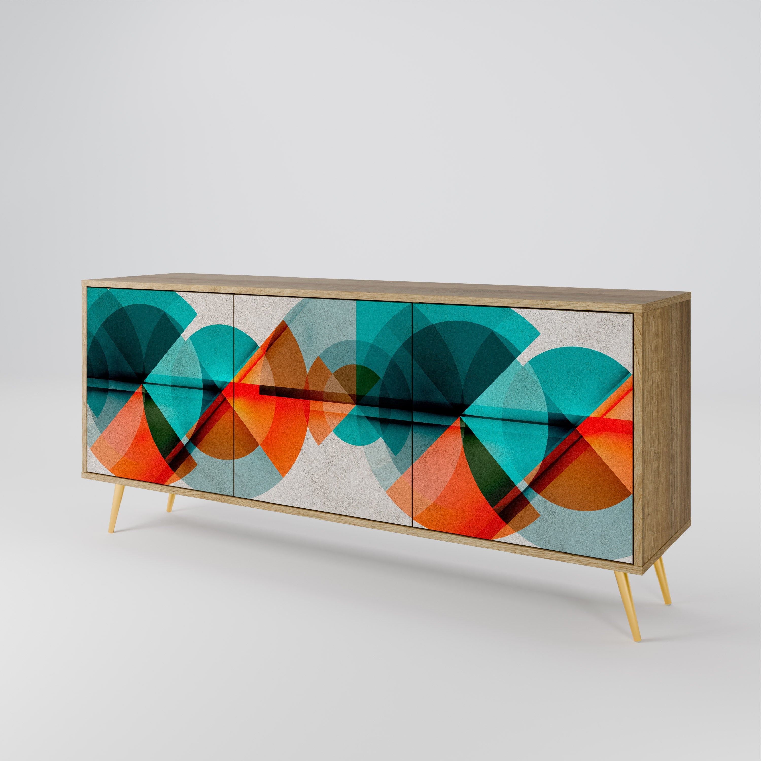 CIRCULAR RHAPSODY Sideboard mit 3 Türen in Eichenoptik