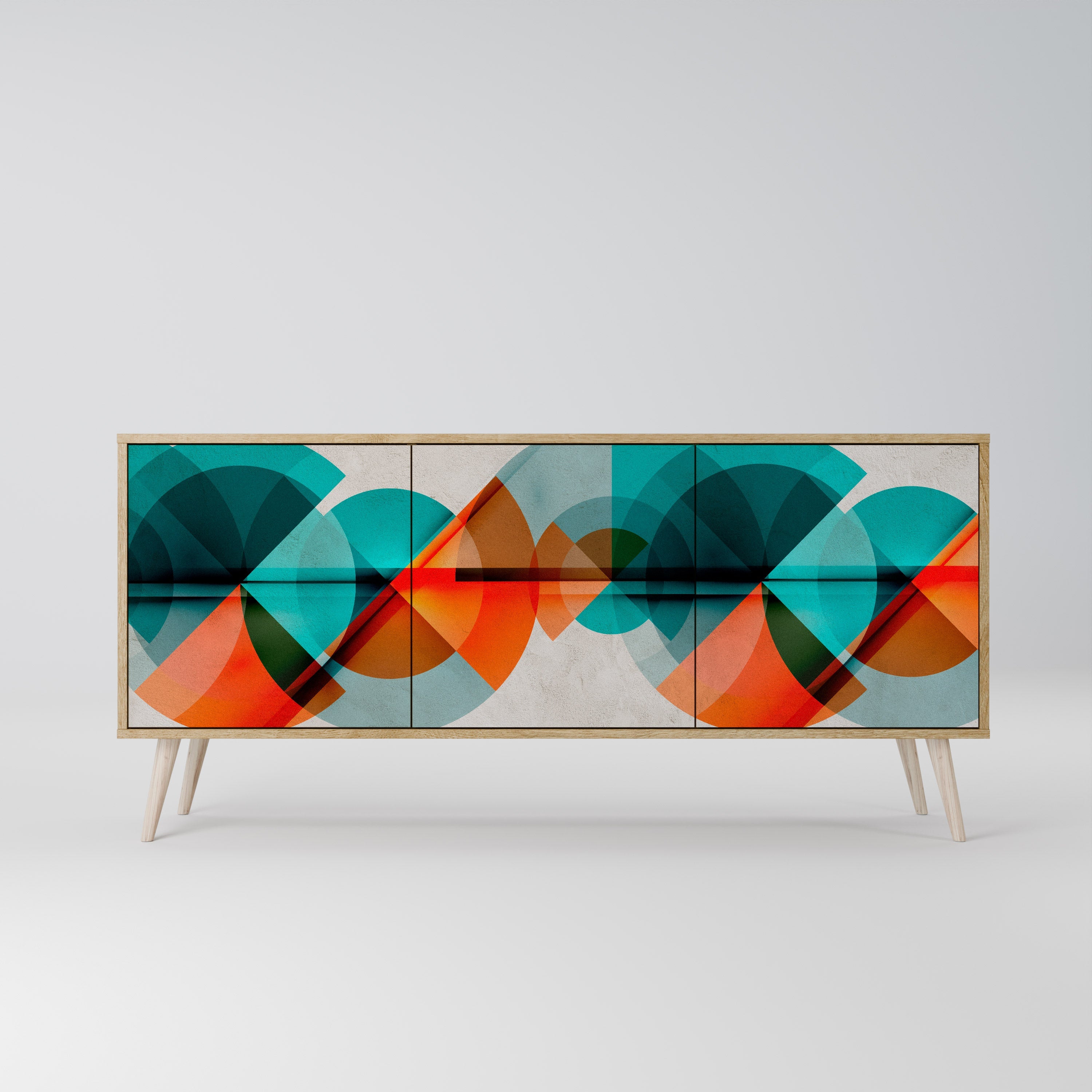 CIRCULAR RHAPSODY Sideboard mit 3 Türen in Eichenoptik