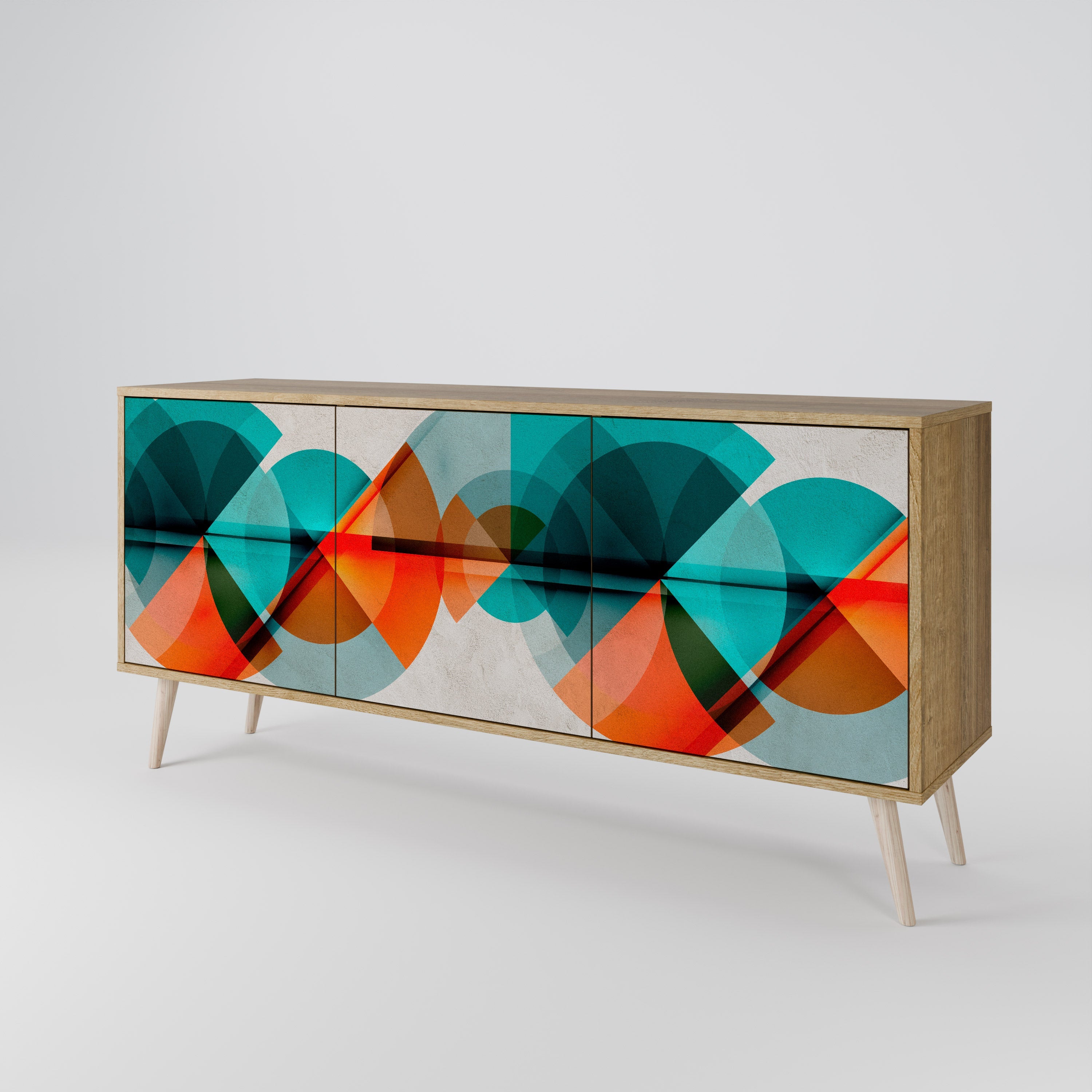 CIRCULAR RHAPSODY Sideboard mit 3 Türen in Eichenoptik