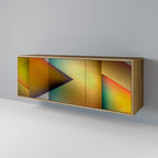 PIERCING SHARPNESS 3-Door Sideboard in Oak Effect