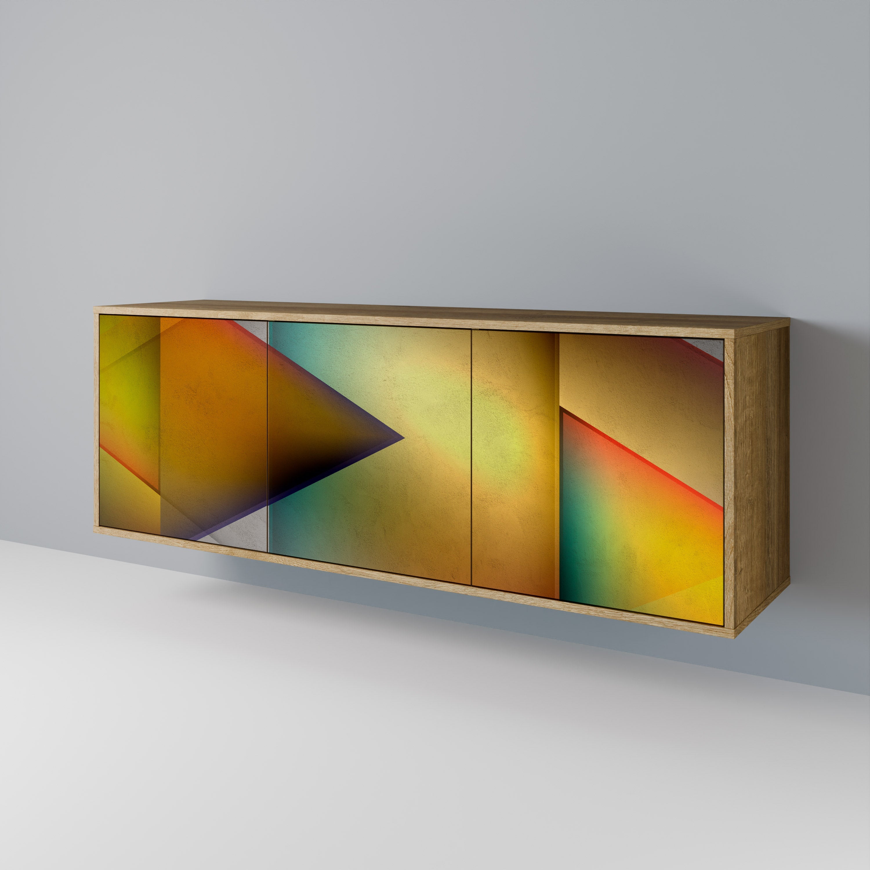 PIERCING SHARPNESS 3-türiges Sideboard in Eichenoptik