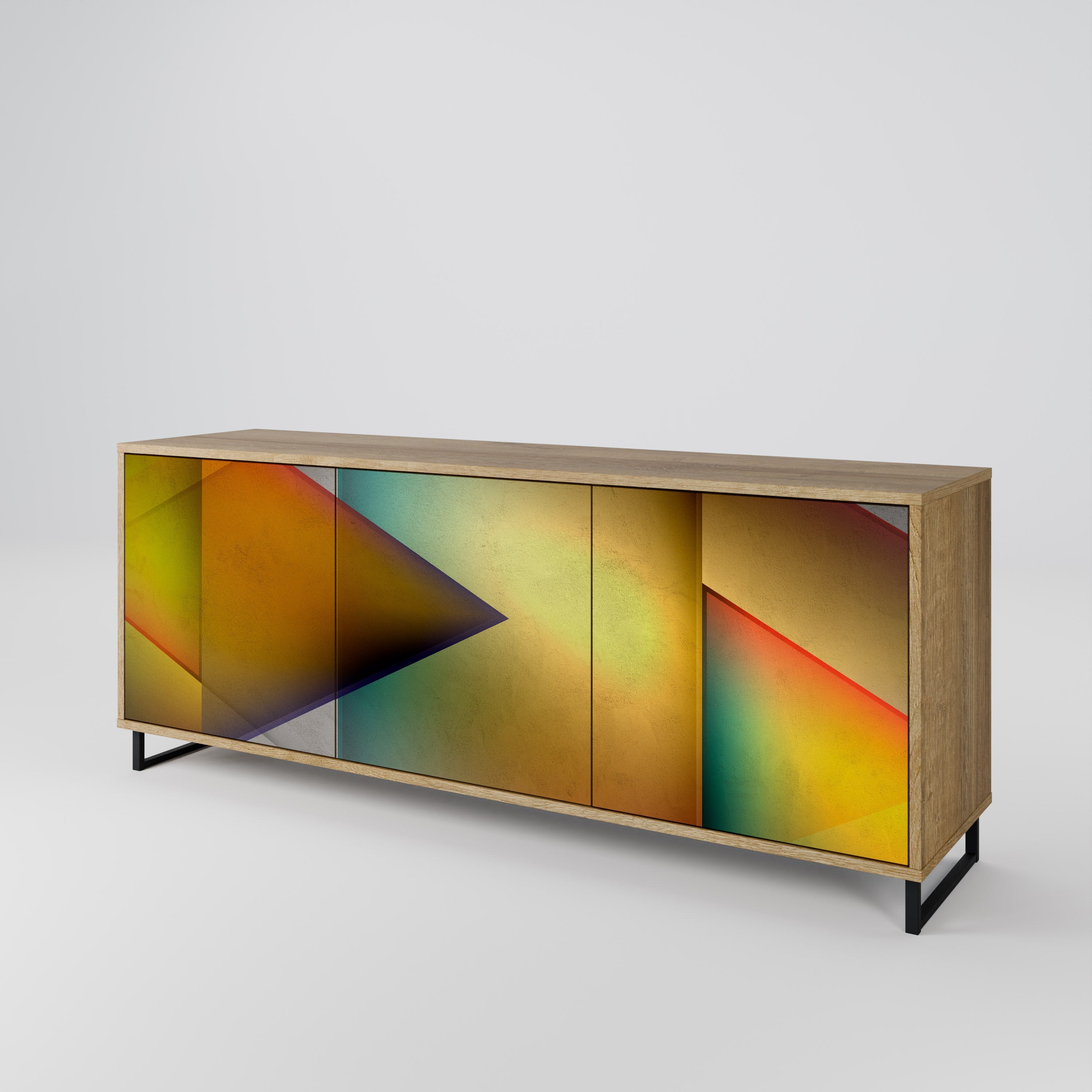 PIERCING SHARPNESS 3-türiges Sideboard in Eichenoptik