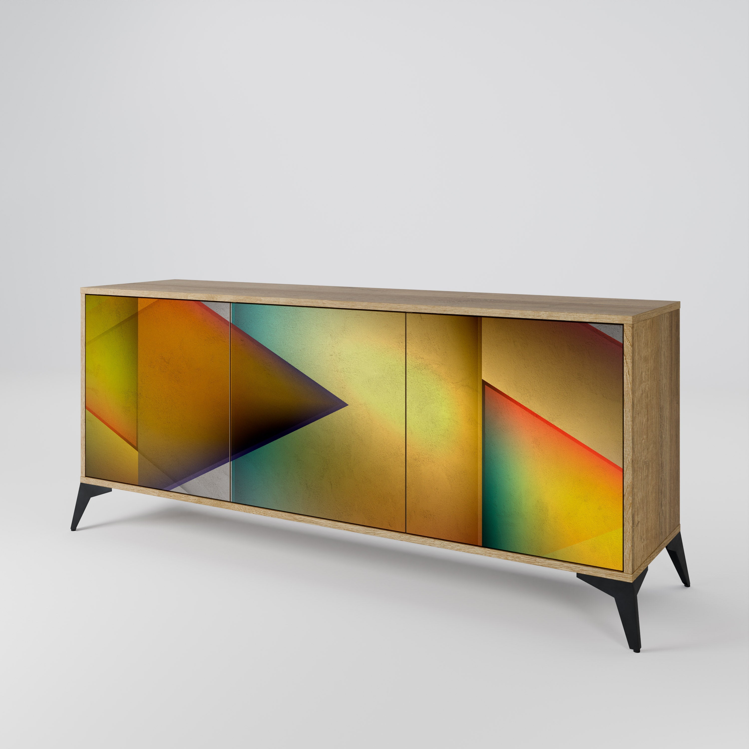 PIERCING SHARPNESS 3-türiges Sideboard in Eichenoptik