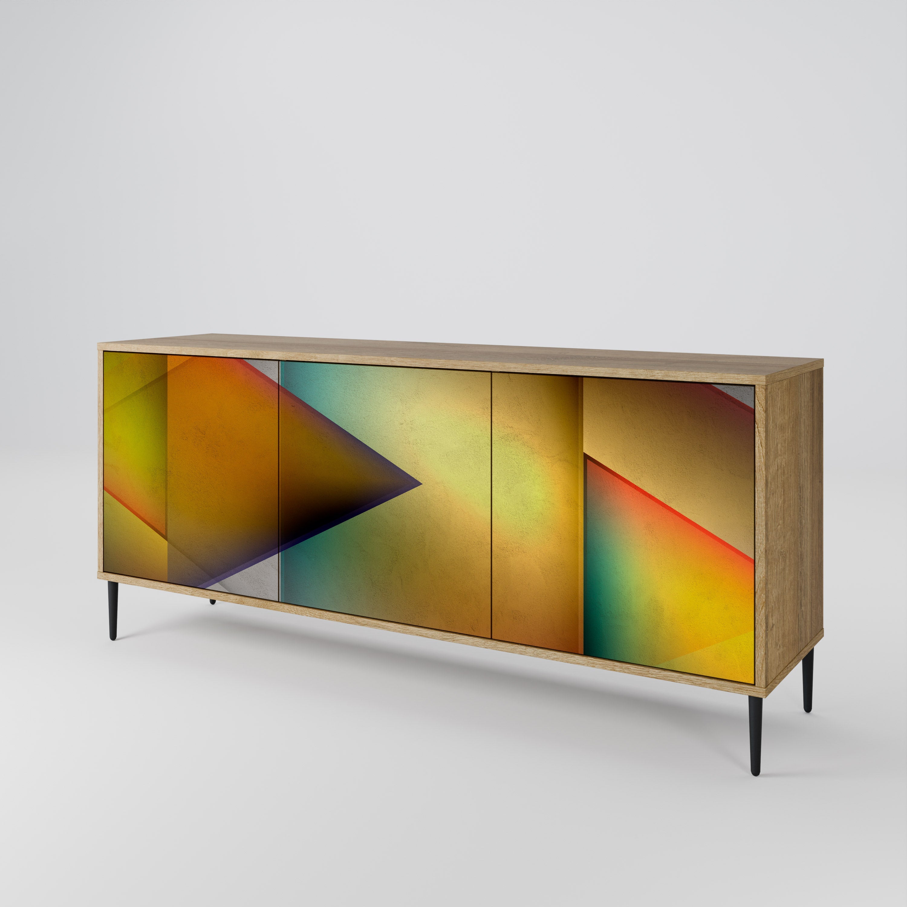 PIERCING SHARPNESS 3-türiges Sideboard in Eichenoptik