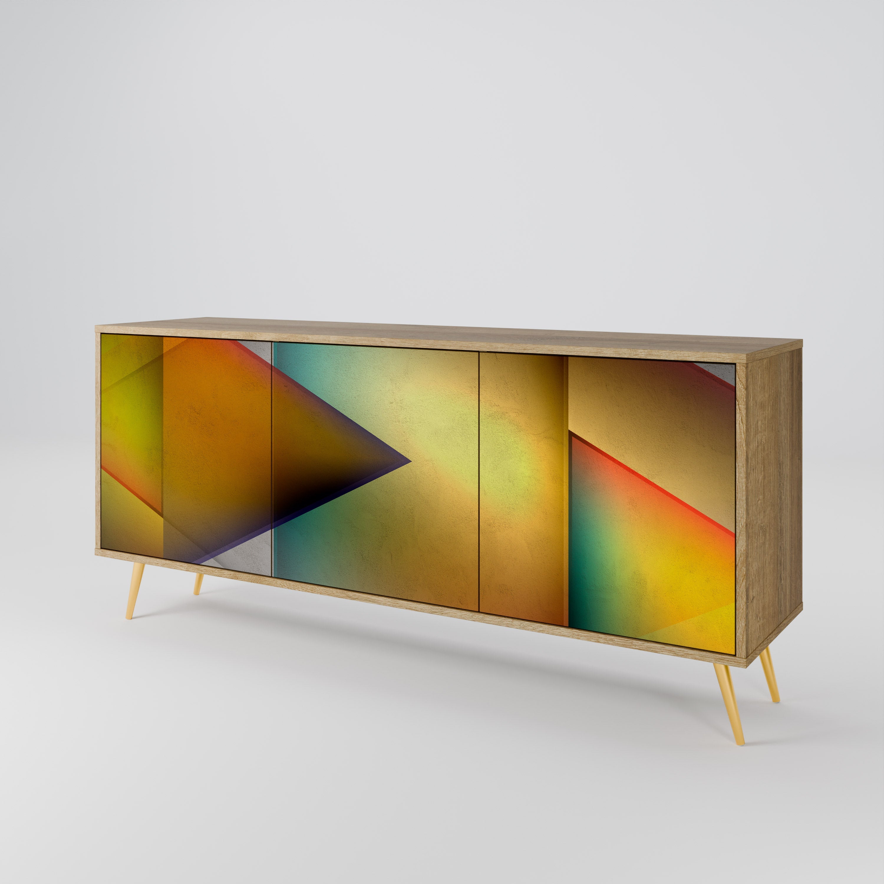 PIERCING SHARPNESS 3-türiges Sideboard in Eichenoptik