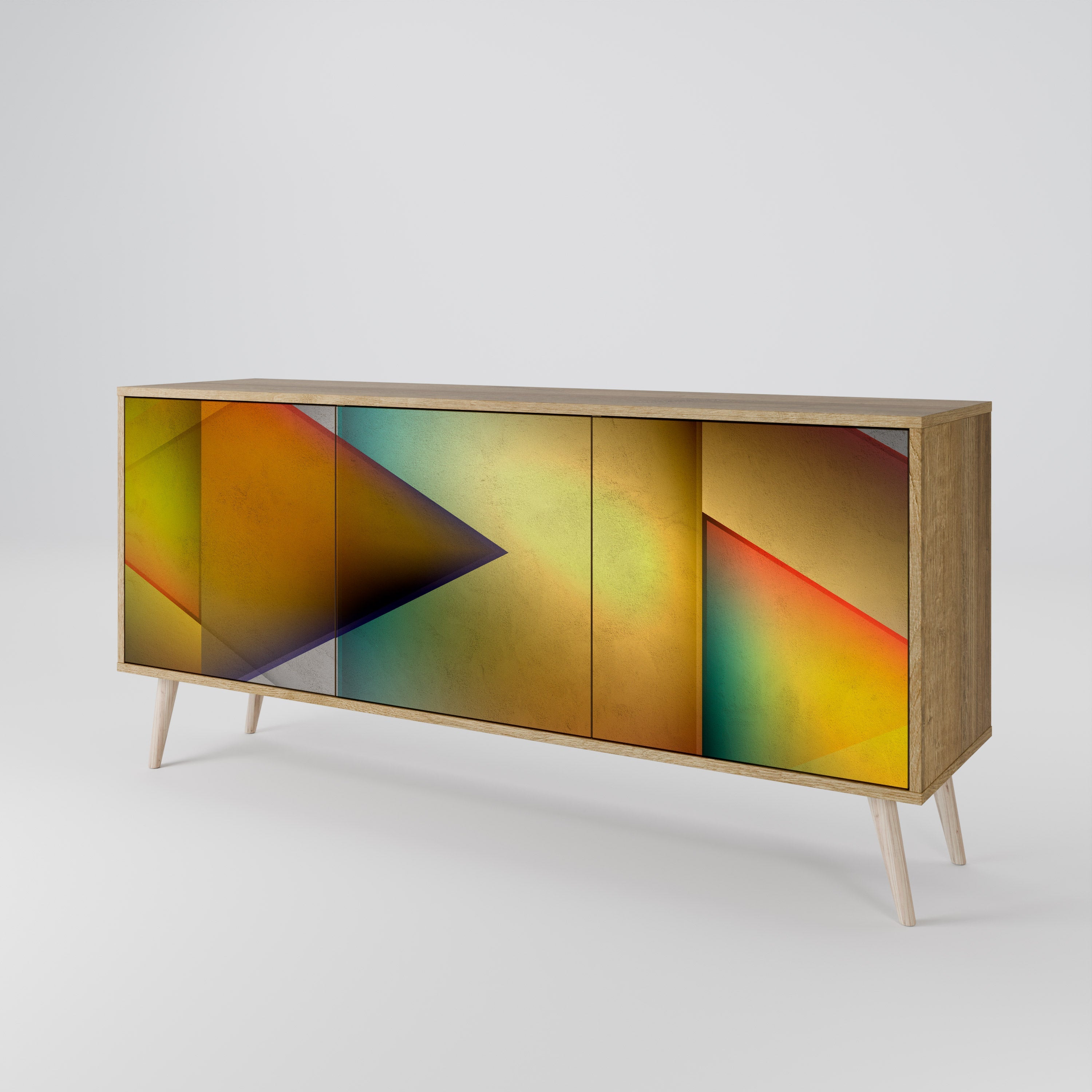PIERCING SHARPNESS 3-türiges Sideboard in Eichenoptik