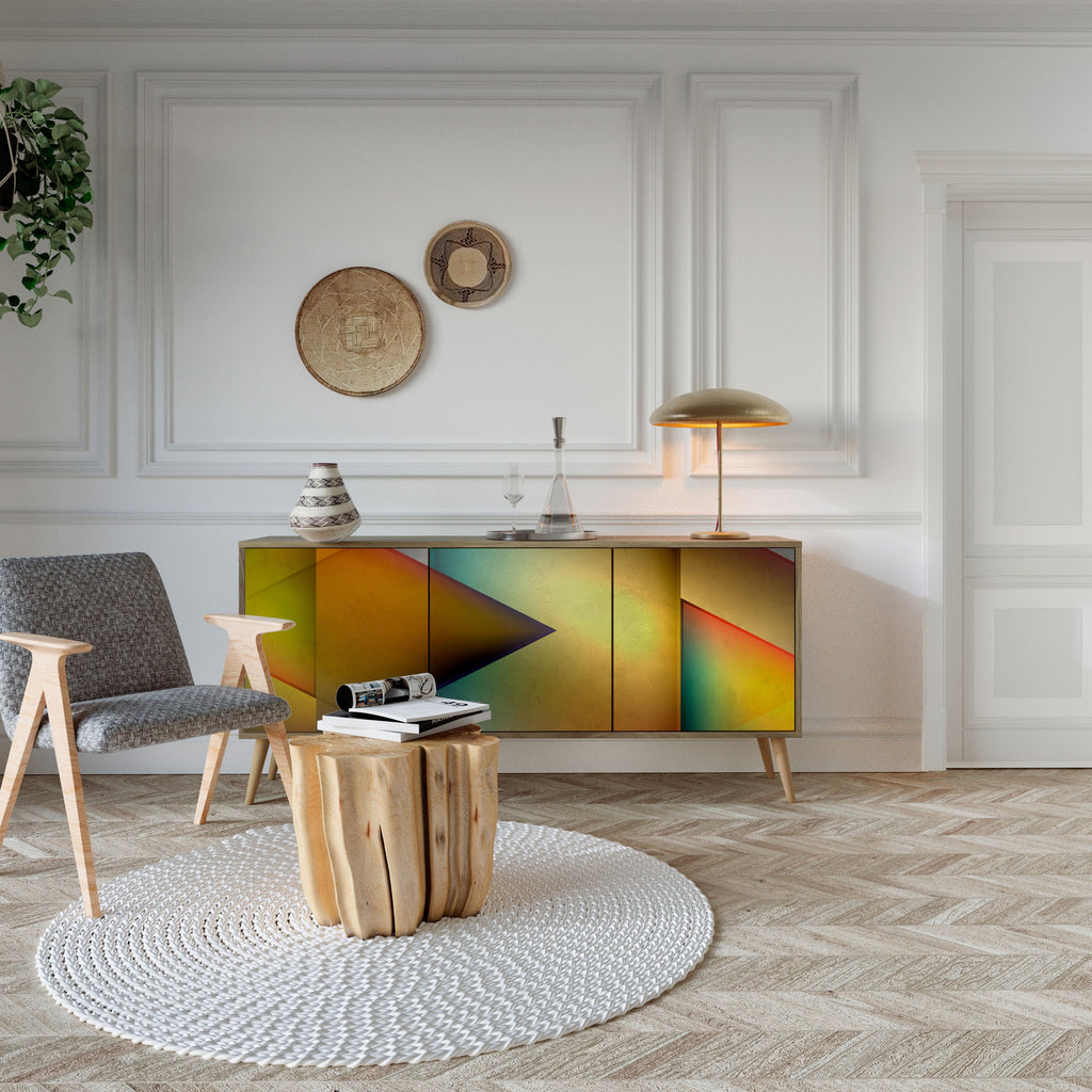 PIERCING SHARPNESS 3-türiges Sideboard in Eichenoptik