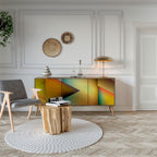 PIERCING SHARPNESS 3-Door Sideboard in Oak Effect