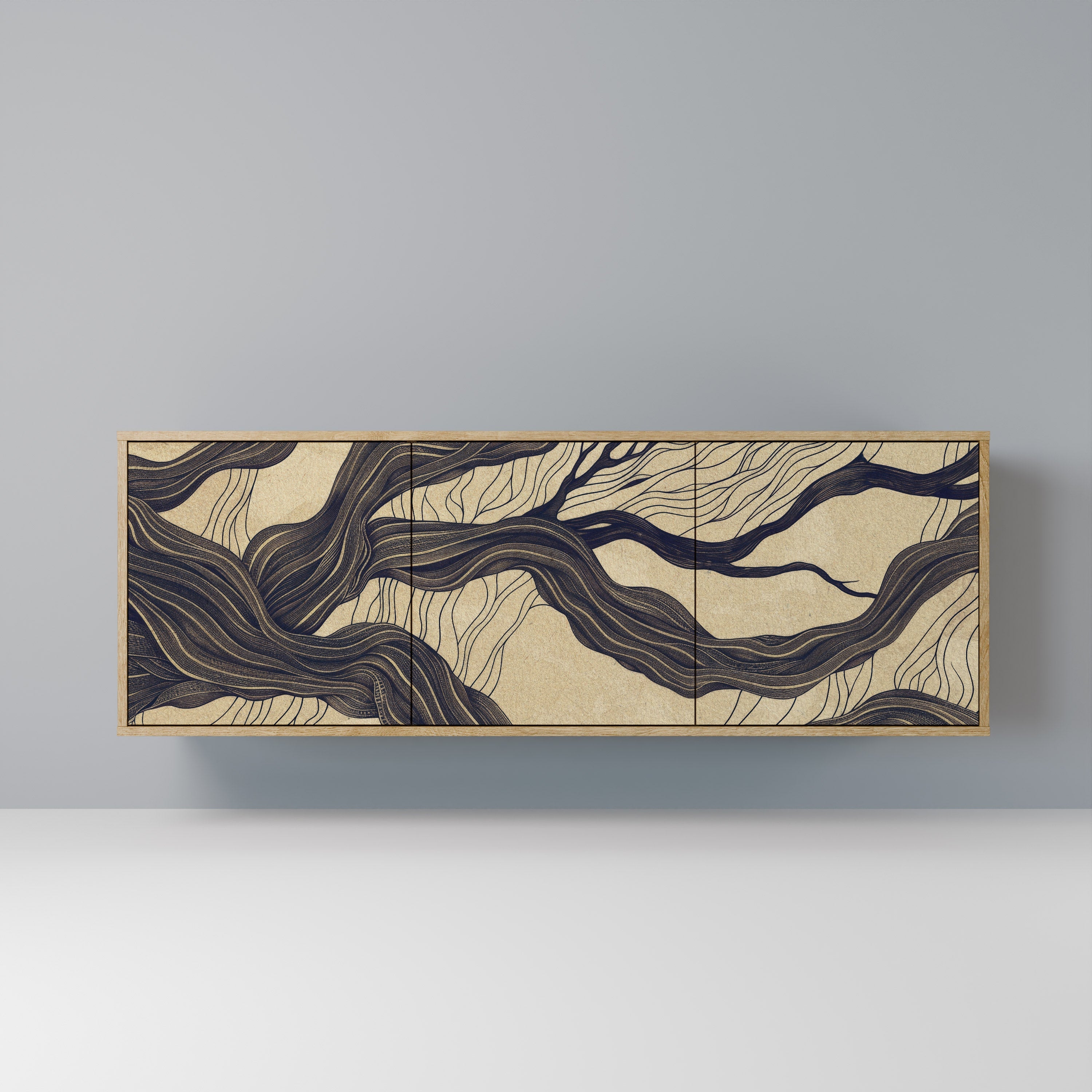 UNIFIED FRAGMENTS 3-türiges Sideboard in Eichenoptik