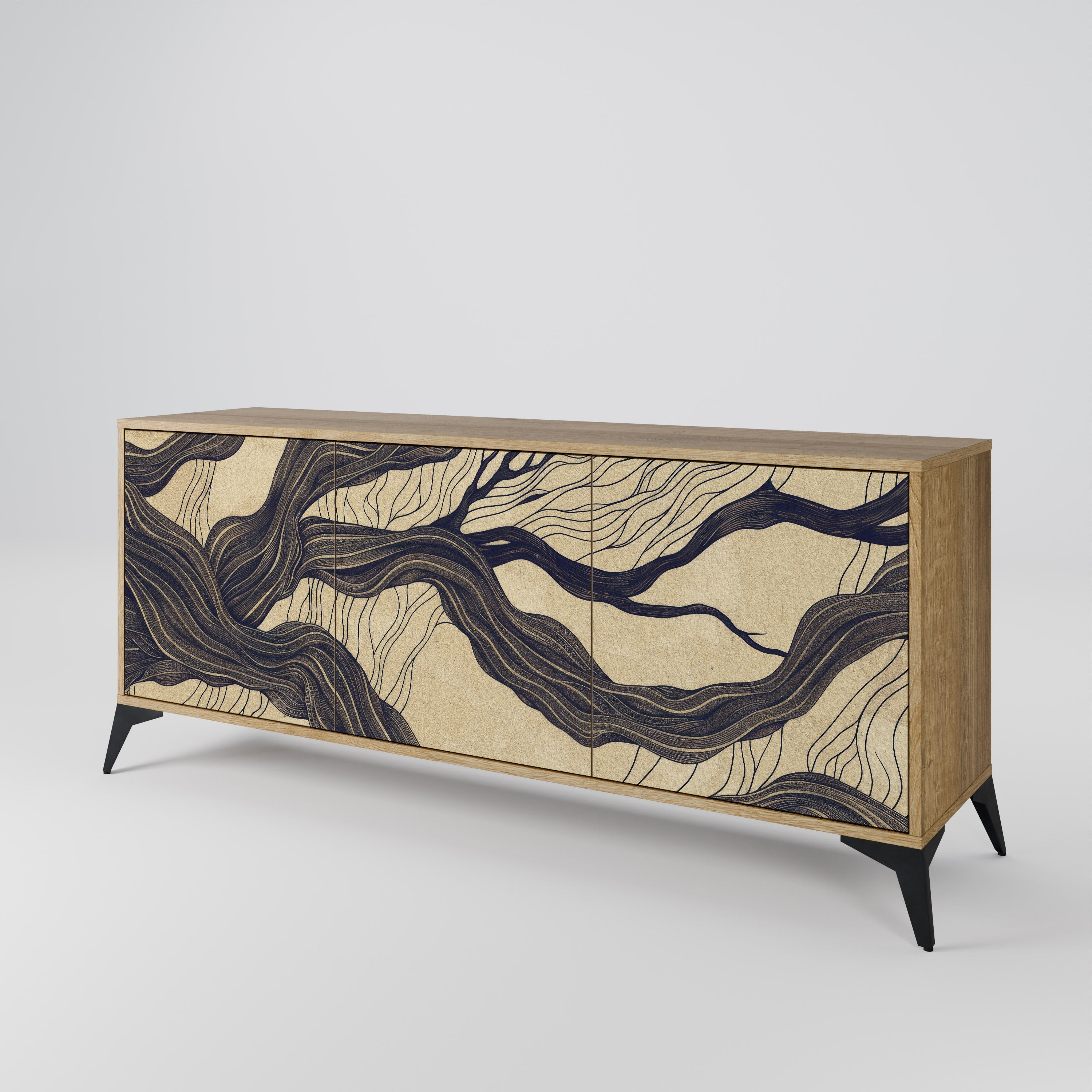 UNIFIED FRAGMENTS 3-türiges Sideboard in Eichenoptik