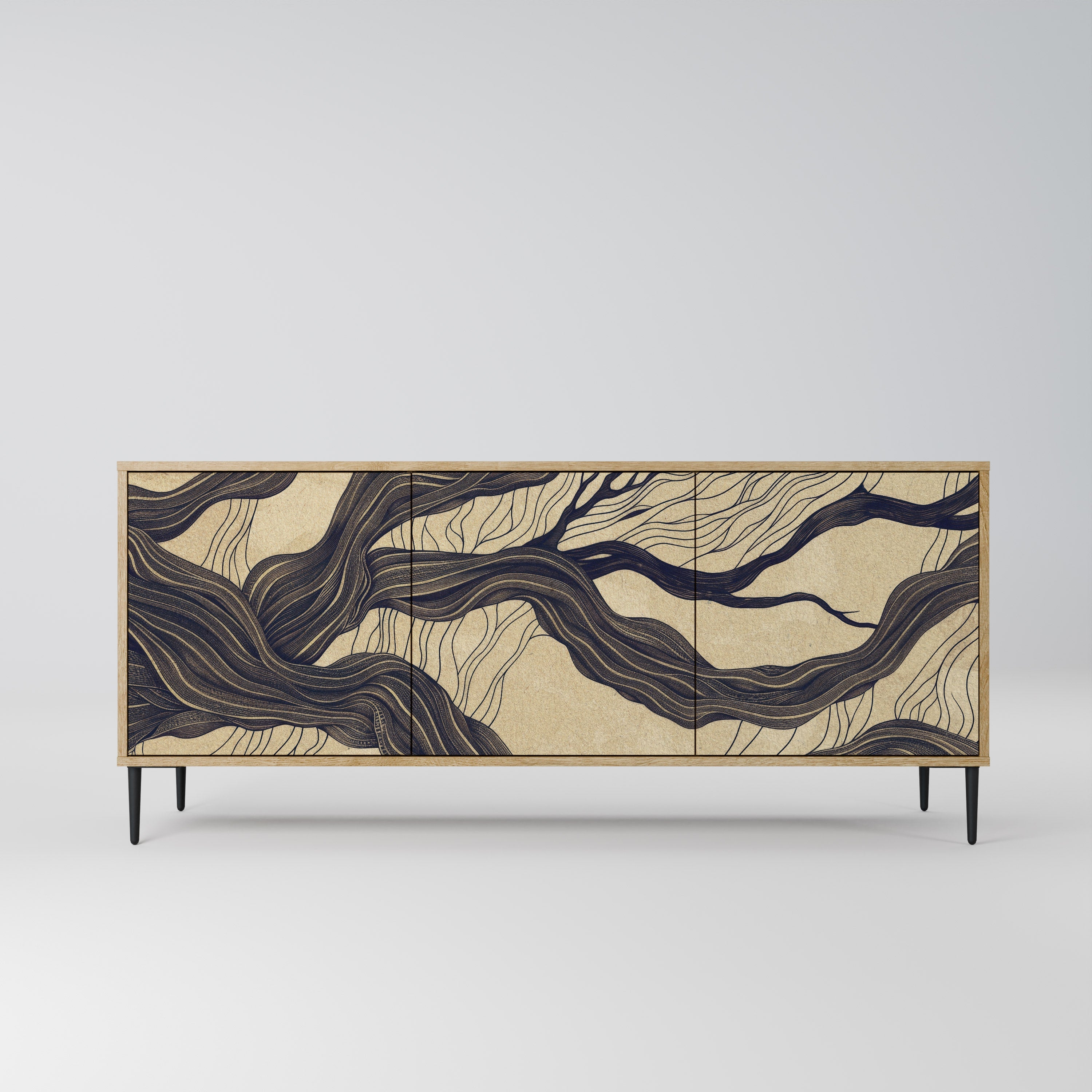UNIFIED FRAGMENTS 3-türiges Sideboard in Eichenoptik