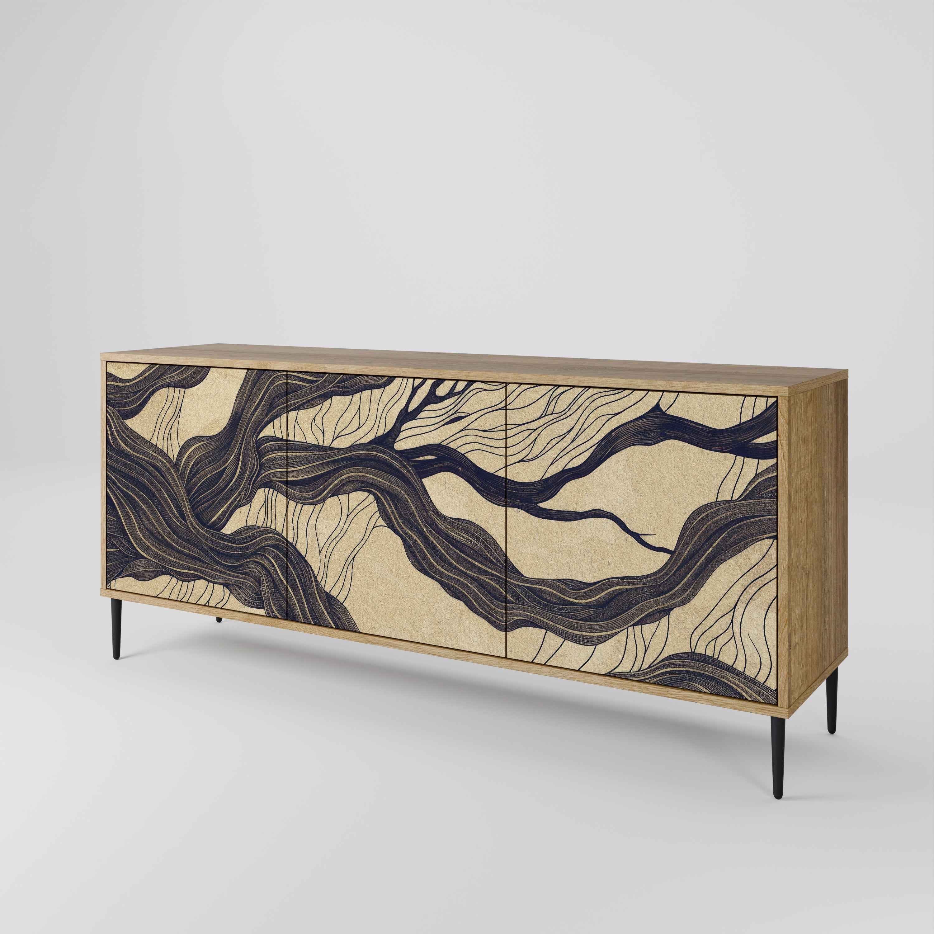 UNIFIED FRAGMENTS 3-türiges Sideboard in Eichenoptik