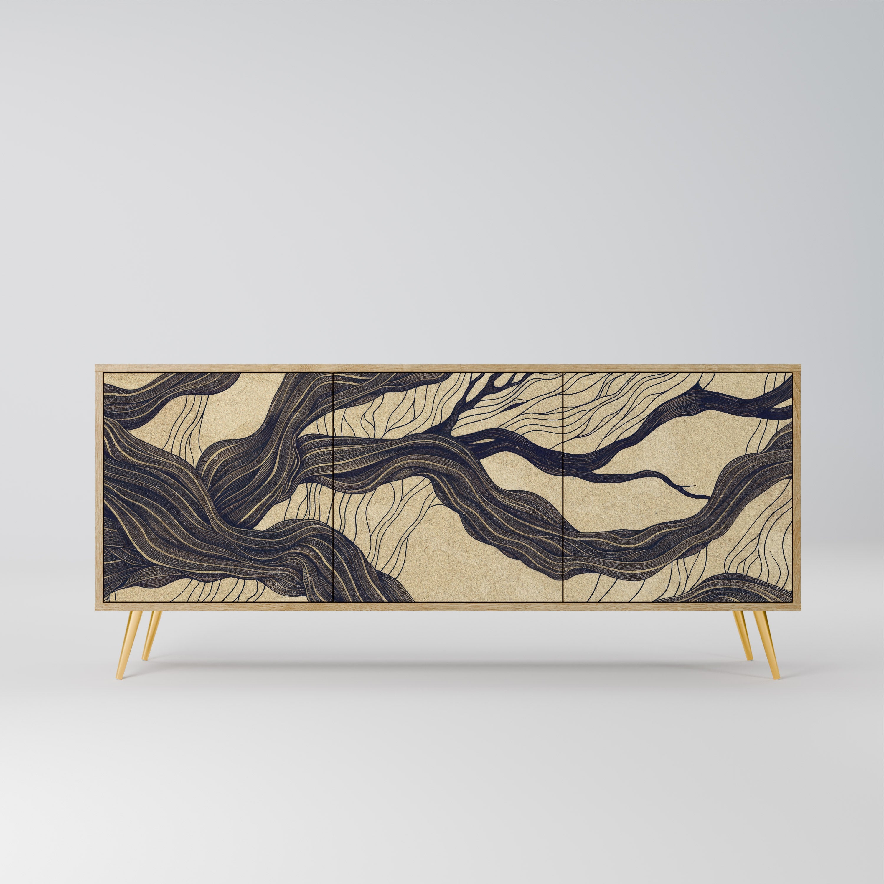 UNIFIED FRAGMENTS 3-türiges Sideboard in Eichenoptik