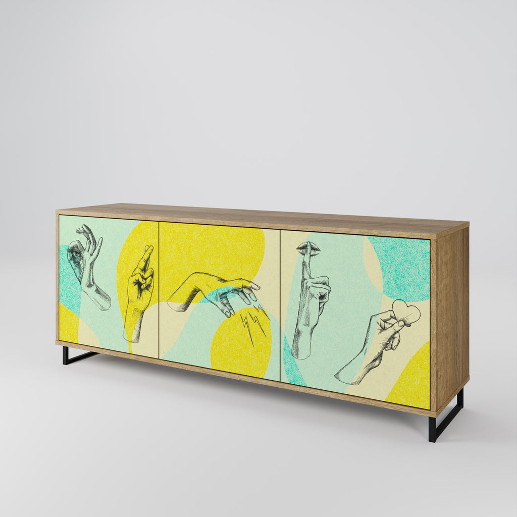 BODY LANGUAGE 3-türiges Sideboard in Eichenoptik