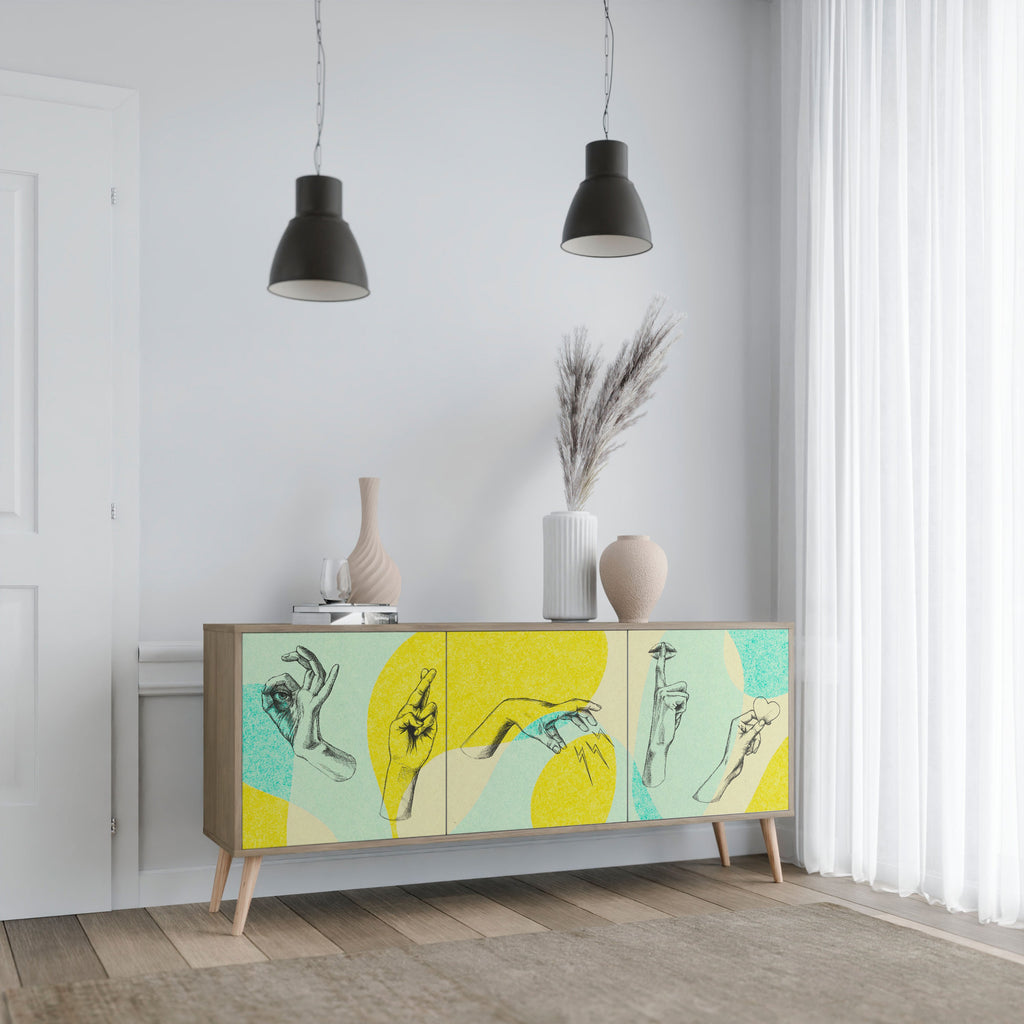 BODY LANGUAGE 3-türiges Sideboard in Eichenoptik