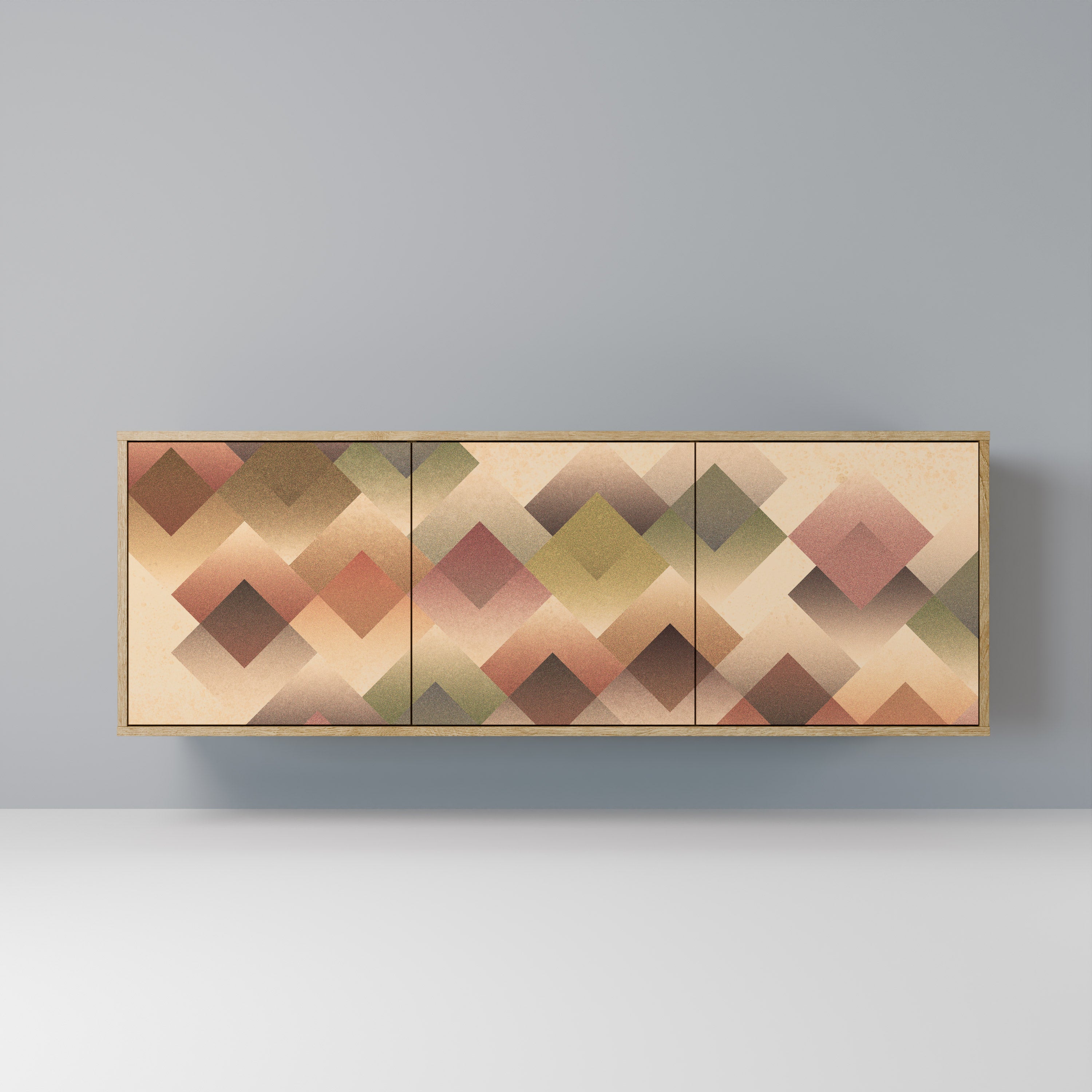 GEOMETRIC FUSION 3-türiges Sideboard in Eichenoptik