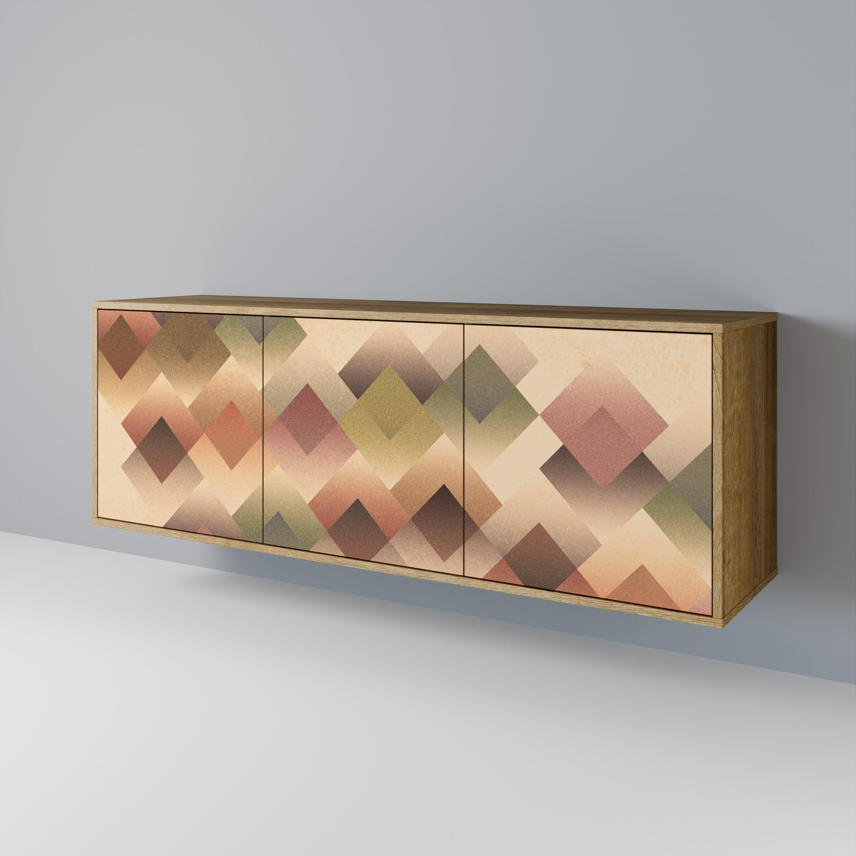 GEOMETRIC FUSION 3-türiges Sideboard in Eichenoptik