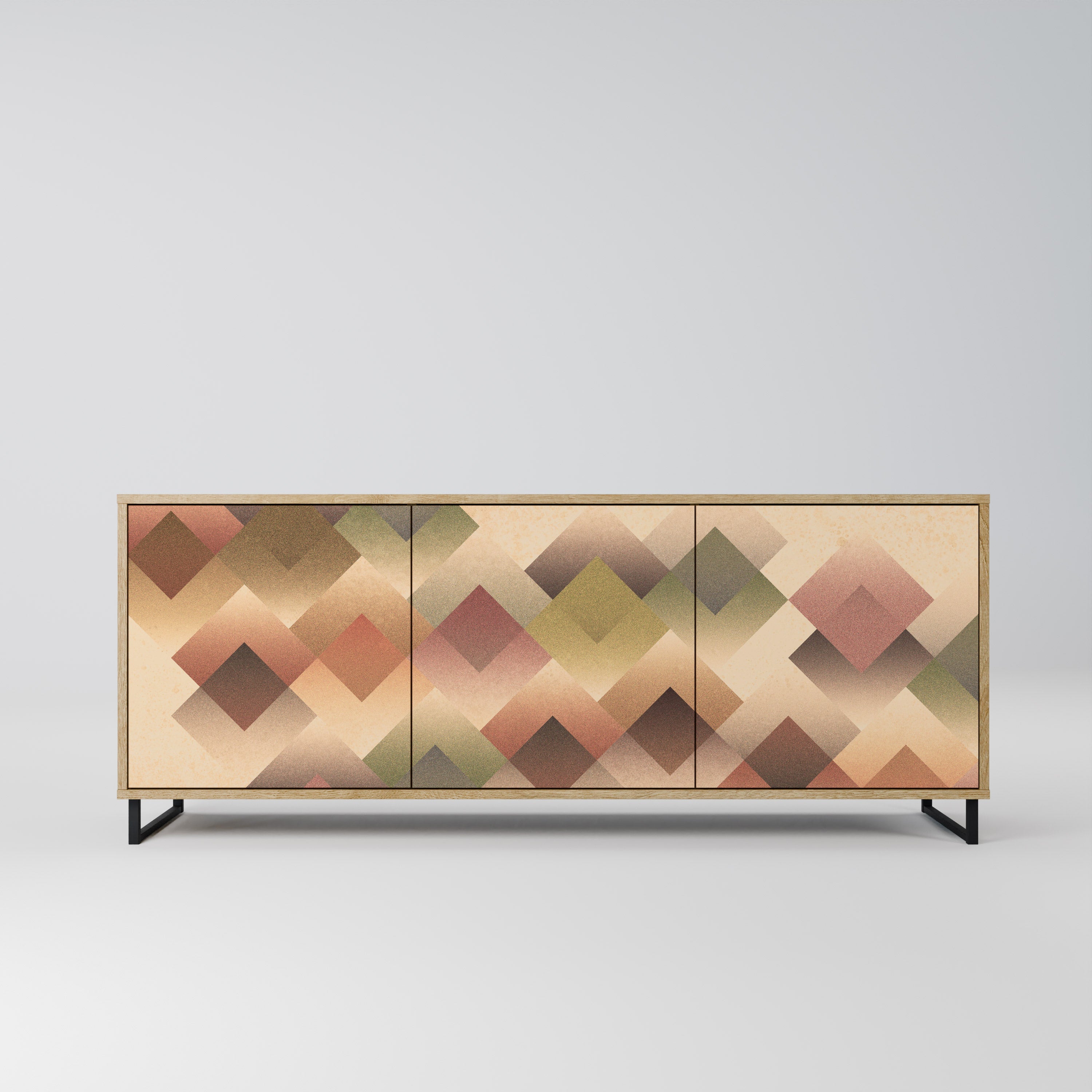 GEOMETRIC FUSION 3-türiges Sideboard in Eichenoptik