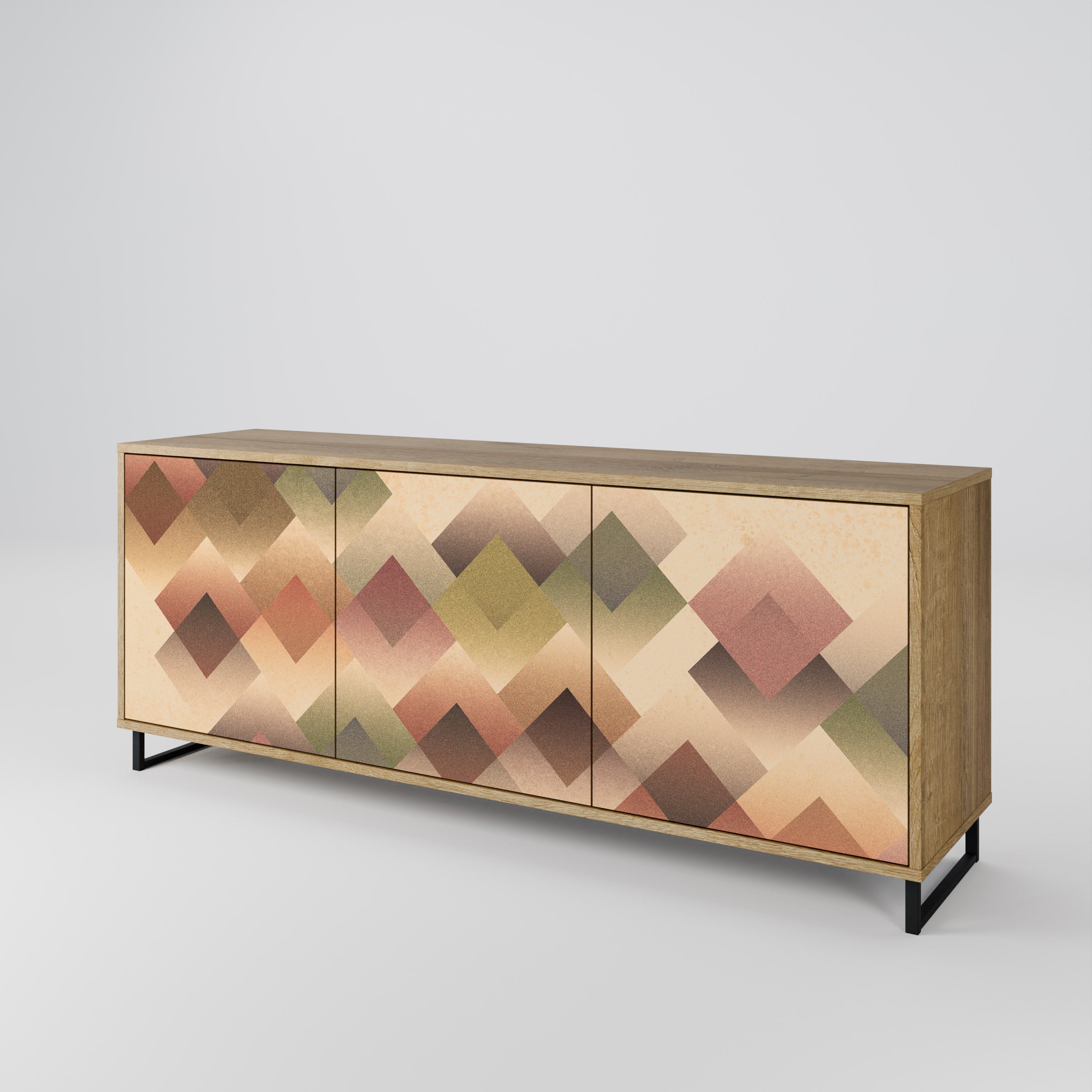 GEOMETRIC FUSION 3-türiges Sideboard in Eichenoptik