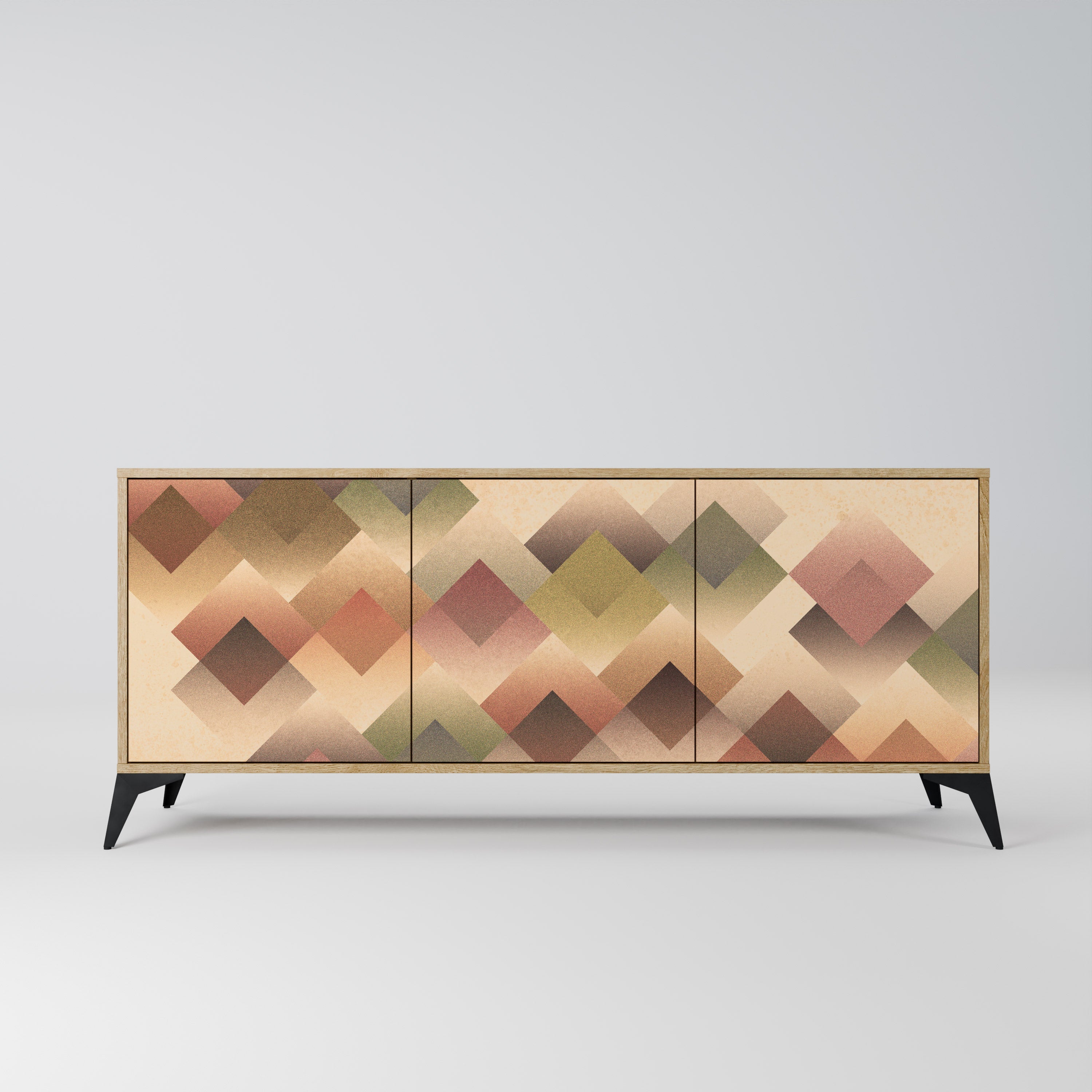 GEOMETRIC FUSION 3-türiges Sideboard in Eichenoptik