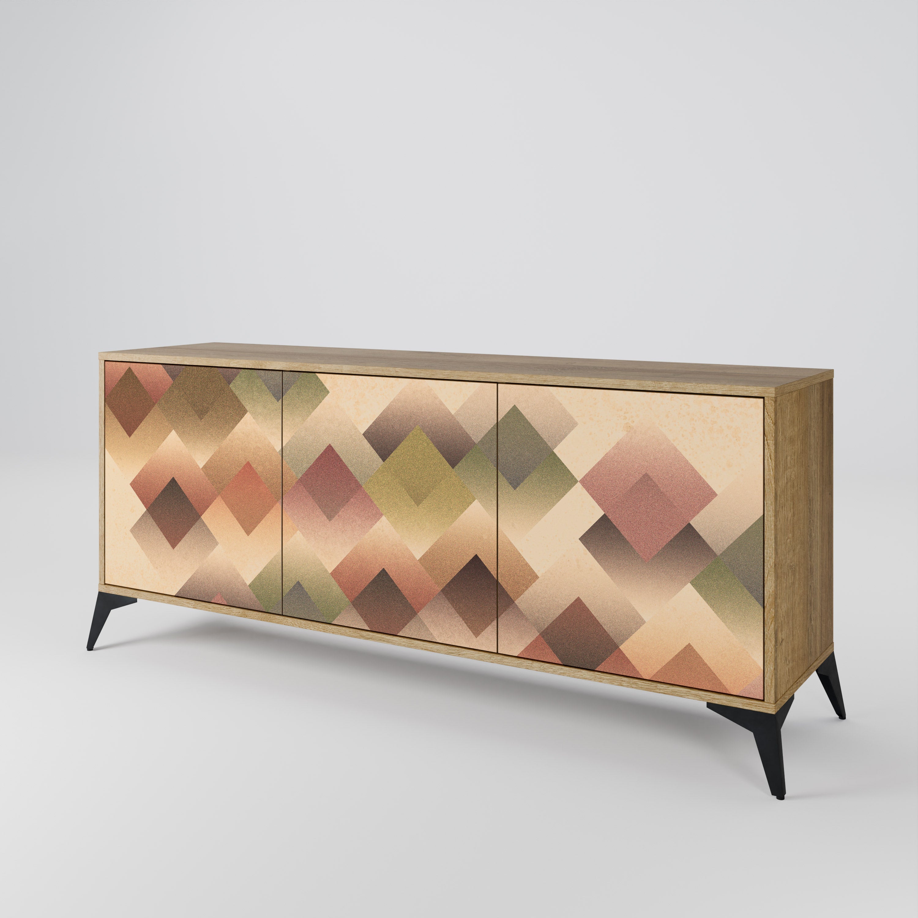 GEOMETRIC FUSION 3-türiges Sideboard in Eichenoptik