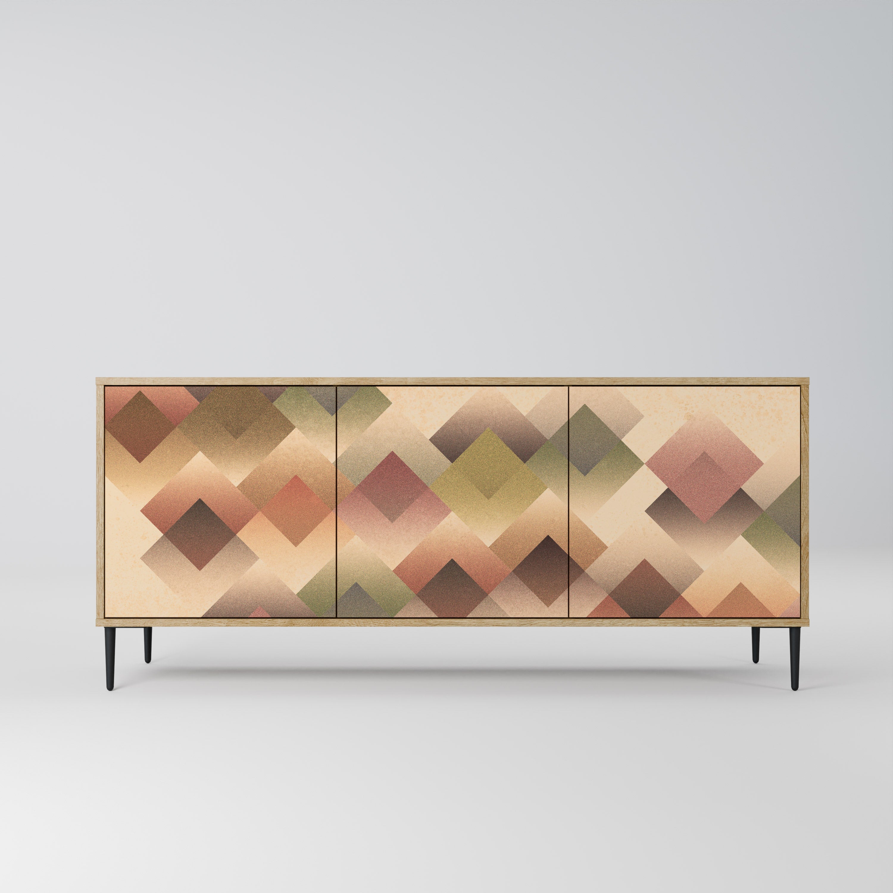 GEOMETRIC FUSION 3-türiges Sideboard in Eichenoptik