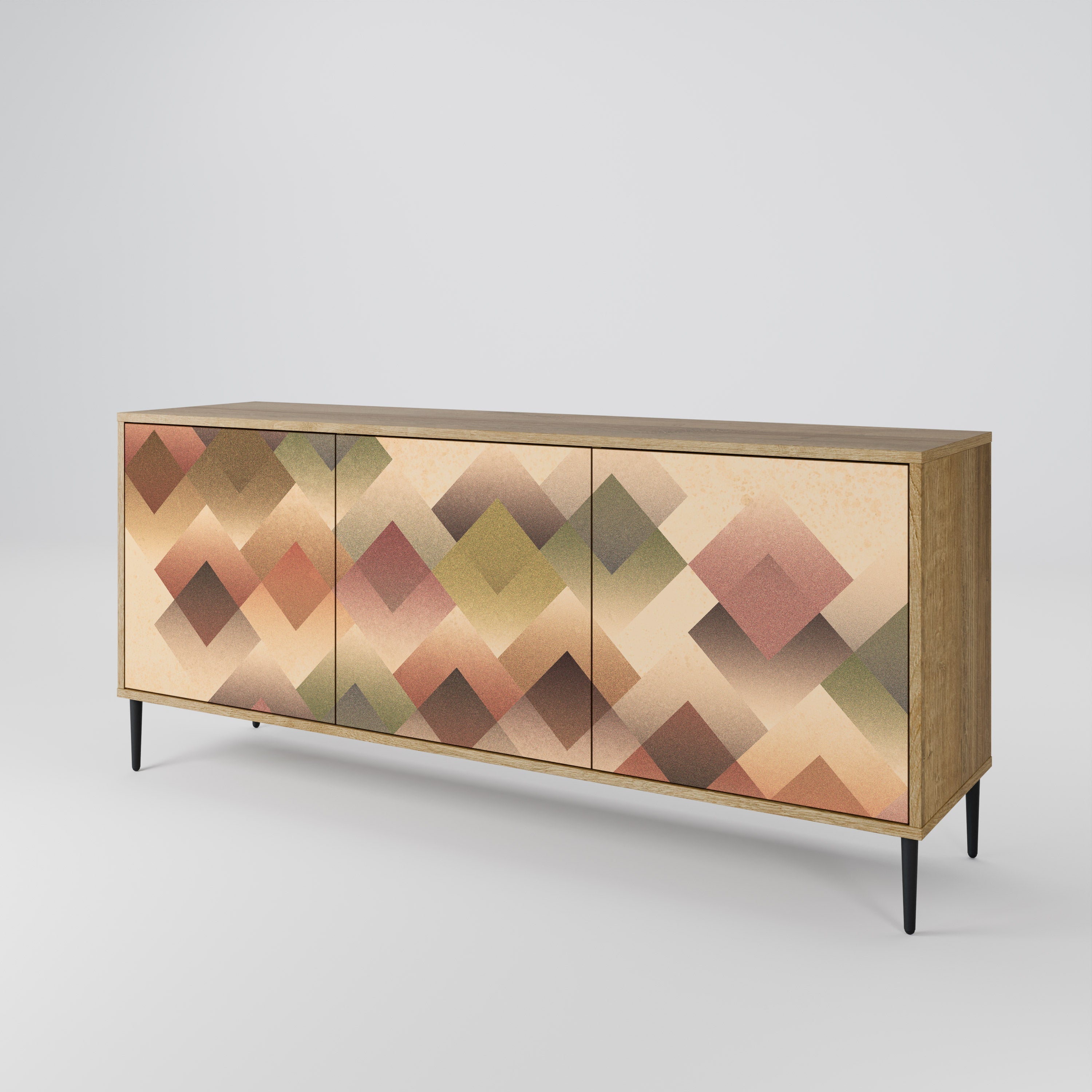 GEOMETRIC FUSION 3-türiges Sideboard in Eichenoptik