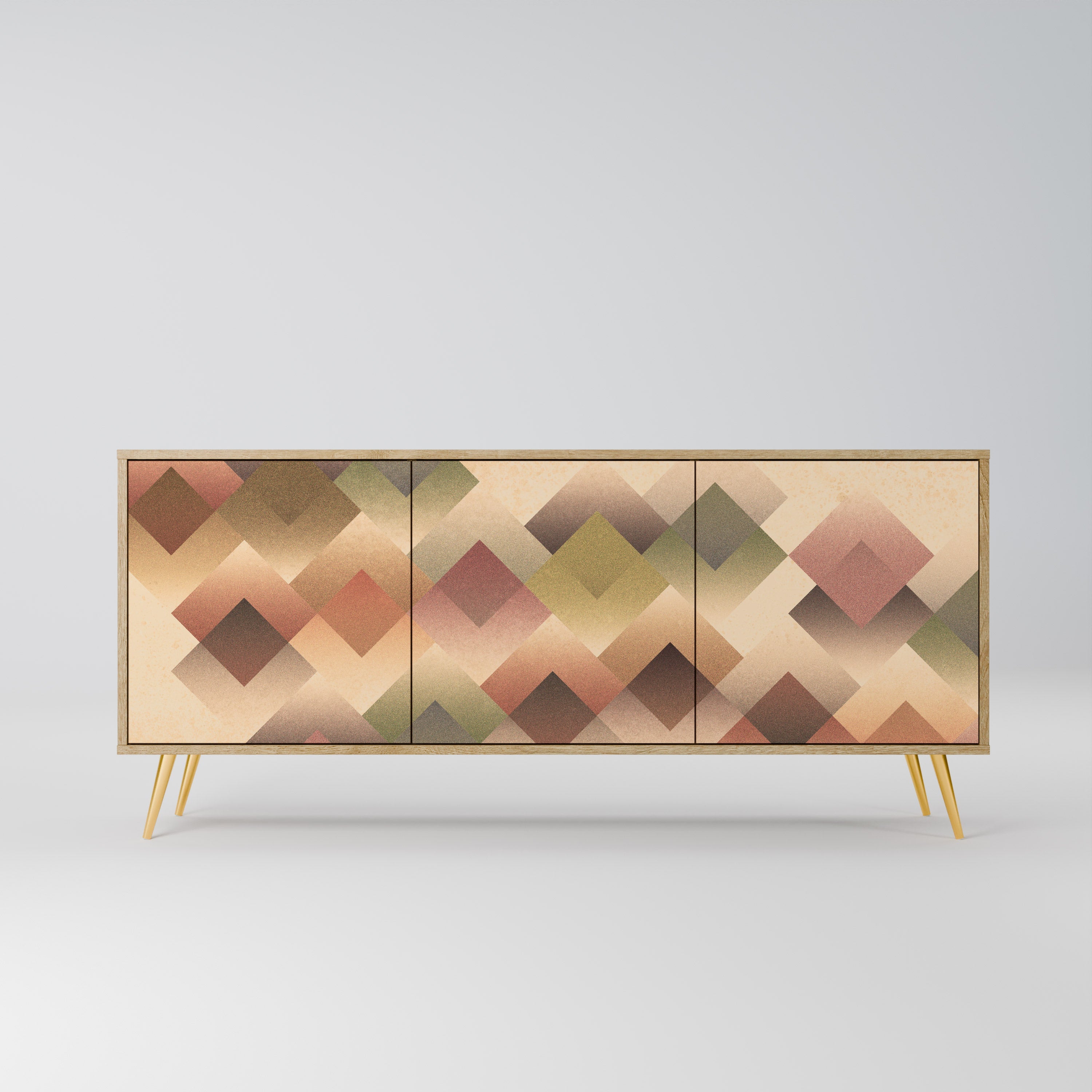 GEOMETRIC FUSION 3-türiges Sideboard in Eichenoptik