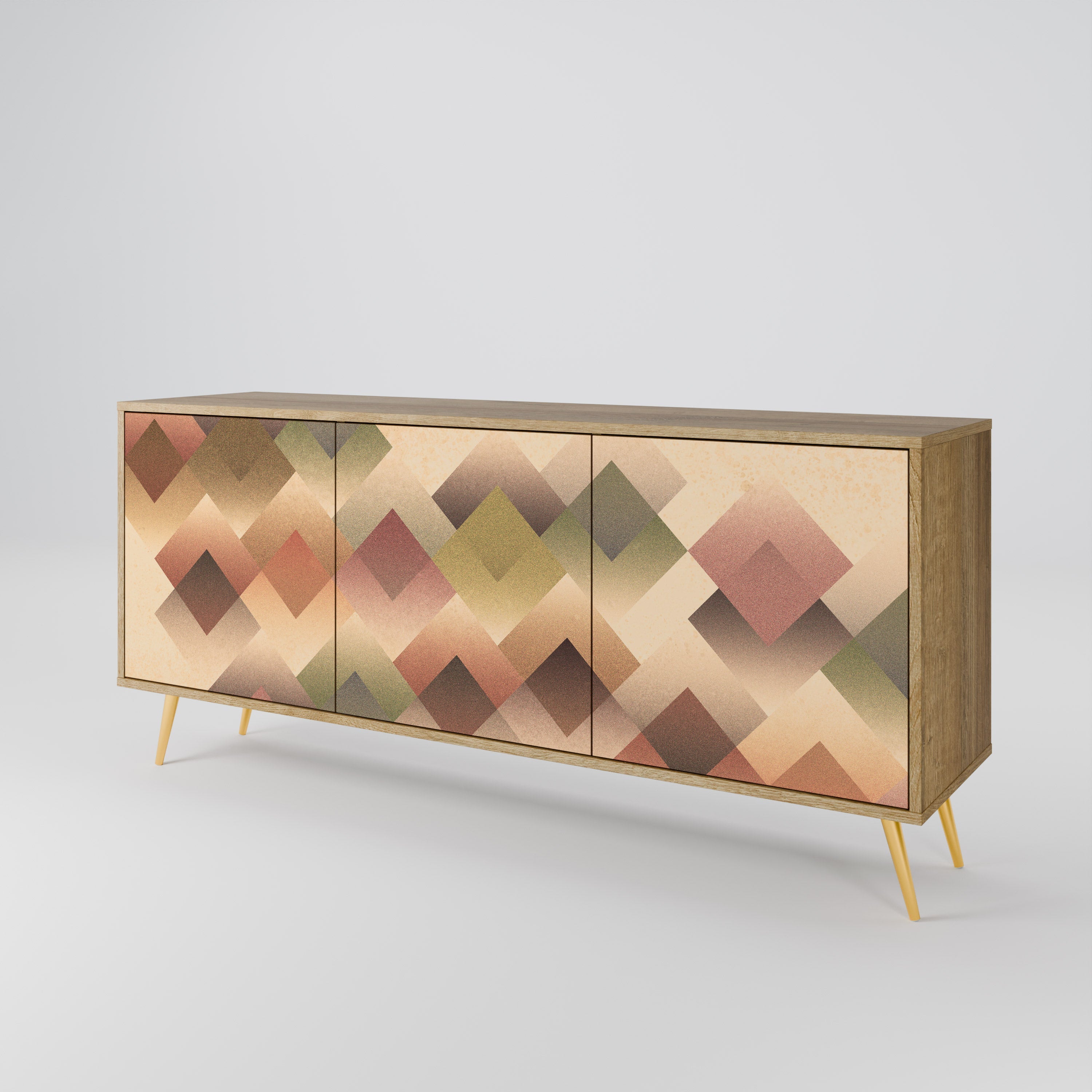 GEOMETRIC FUSION 3-türiges Sideboard in Eichenoptik